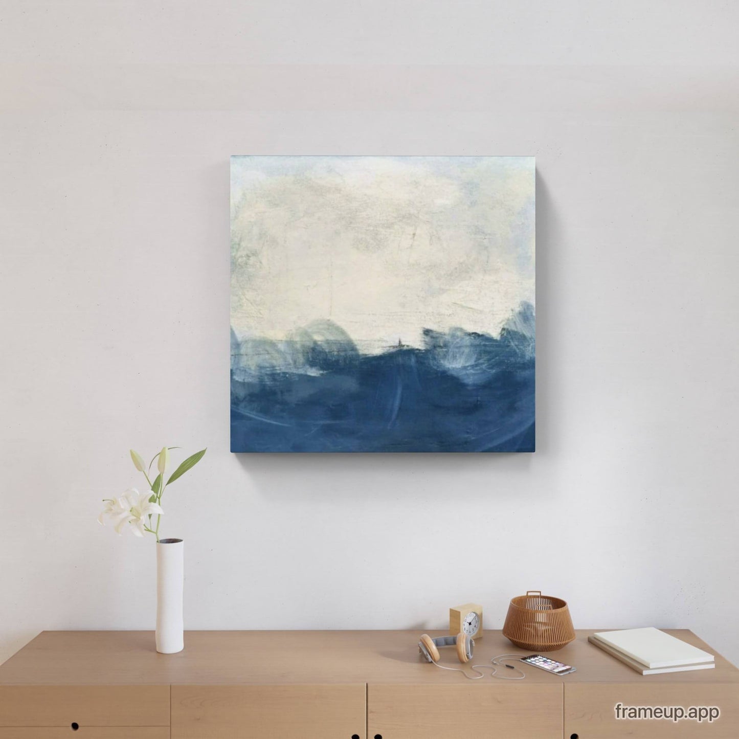 Stürmische Zeiten / 100 x 100 cm / blau, Stürmische Zeiten / 120 x 120 cm / blau, Stürmische Zeiten / 160 x 160 cm / blau abstrakte acrylbilder auf leinwand