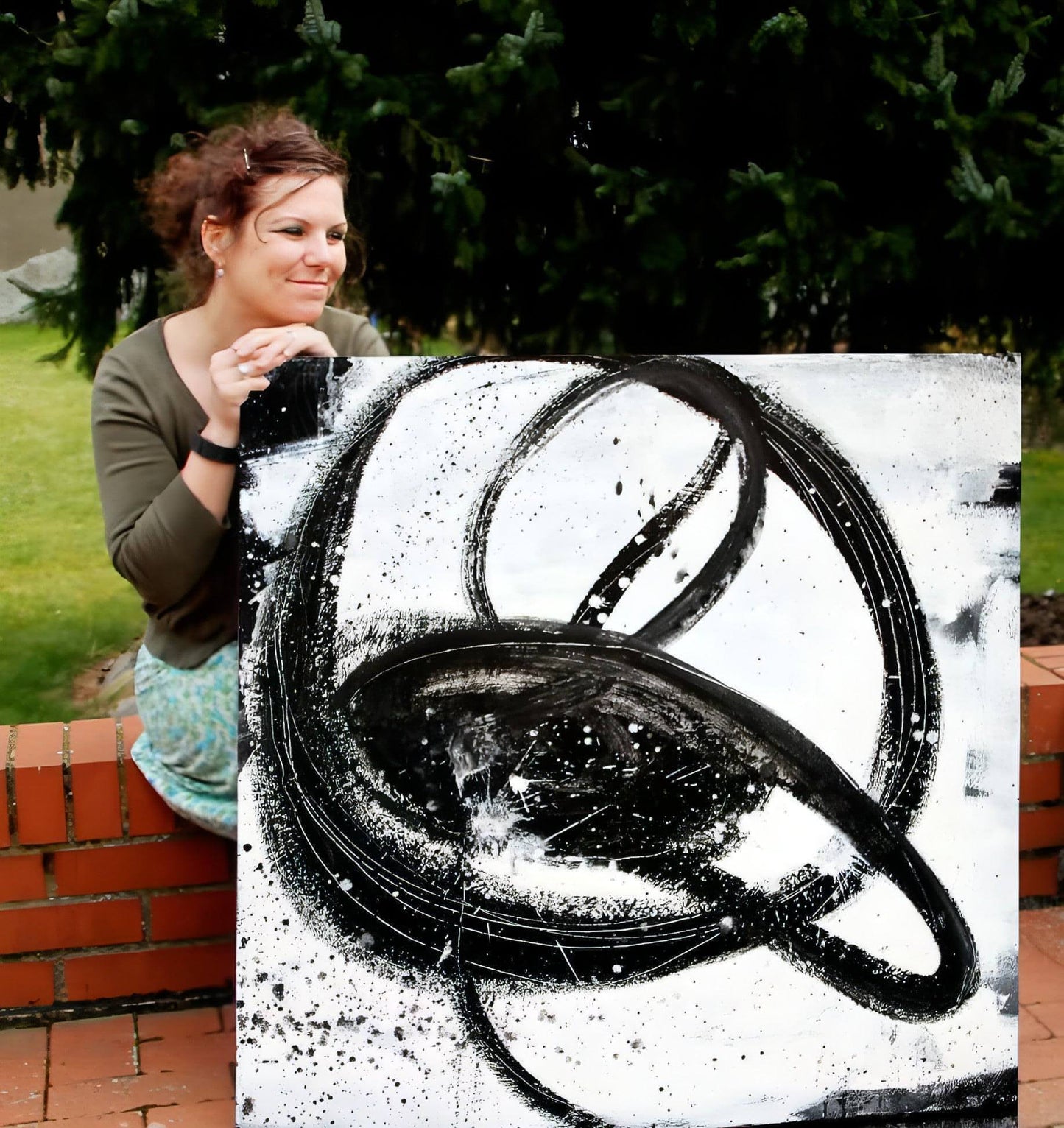 120 x 120 cm / s/w / Nightswimming, 160 x 100 cm / s/w / Nightswimming, 100 x 100 cm / s/w / Nightswimming, 160 x 160 cm / s/w / Nightswimming abstrakte acrylbilder auf leinwand