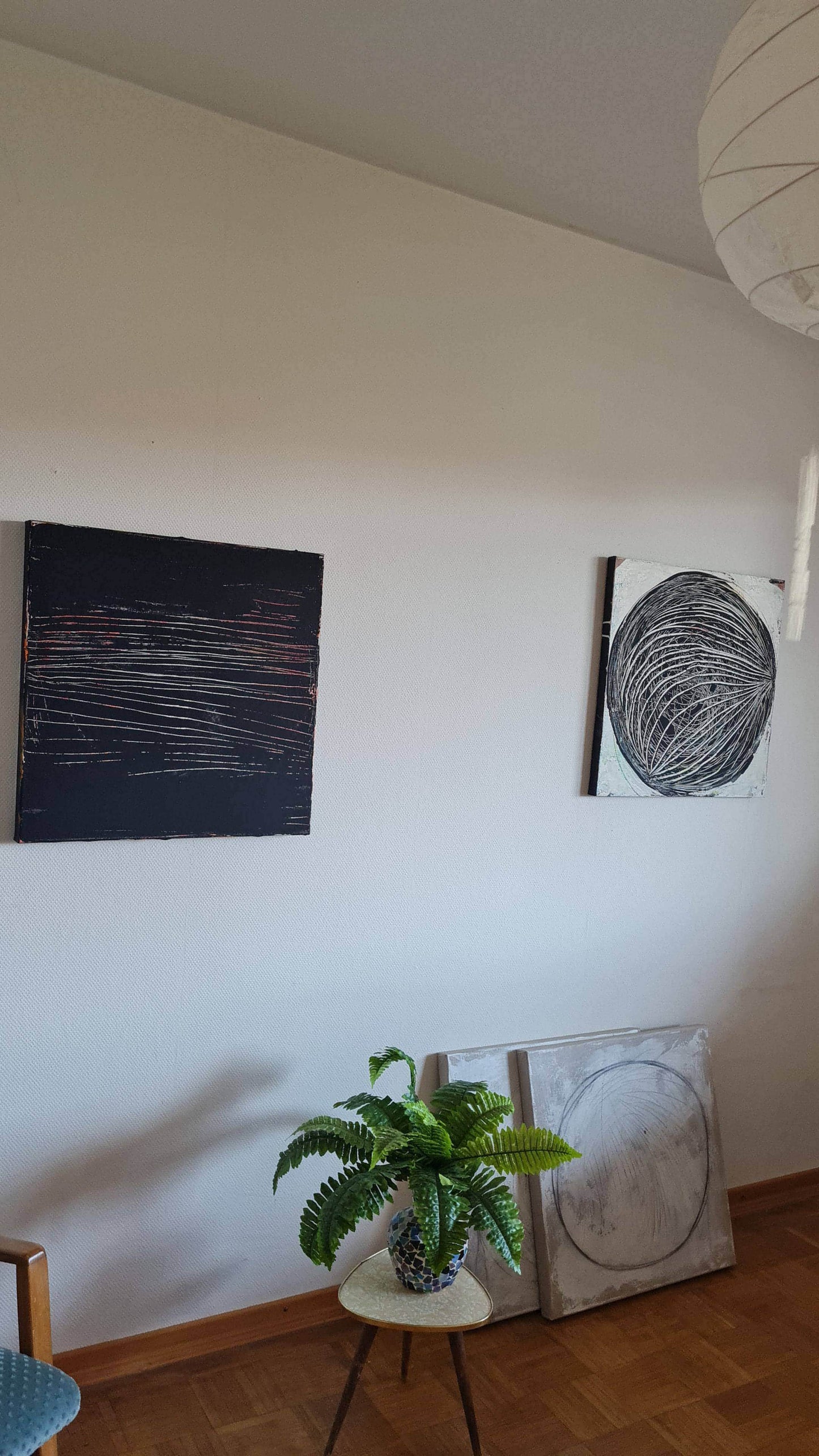 vorhandenes Unikat: Immer dem Weg entlang / 60 x 60 cm / schwarzweiss abstrakte acrylbilder auf leinwand