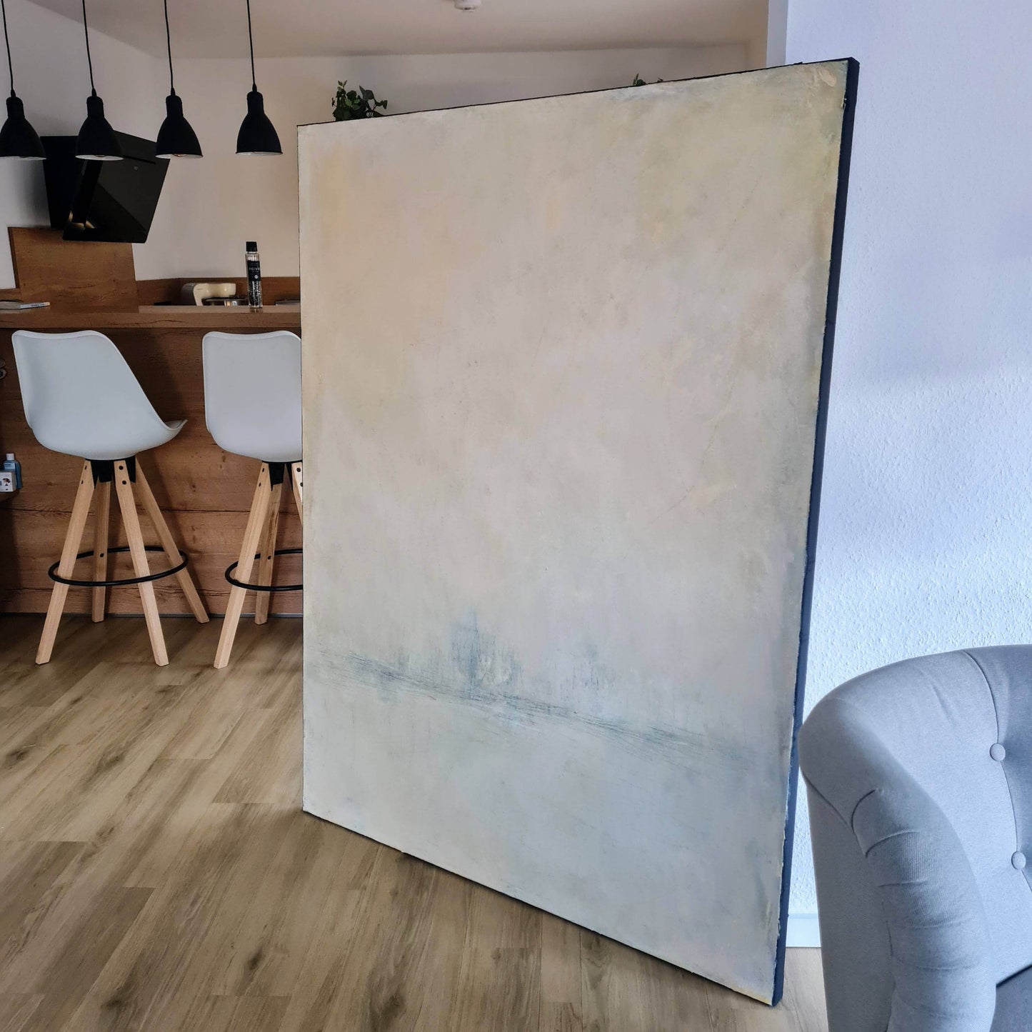 Bild in weiß und beige - Ein individuelles Kunstwerk für Ihre Wand "Meeresrauschen" Abstrakte Bilder & moderne Auftragsmalerei, abstrakte große bilder online kaufen, Auftrags Malere