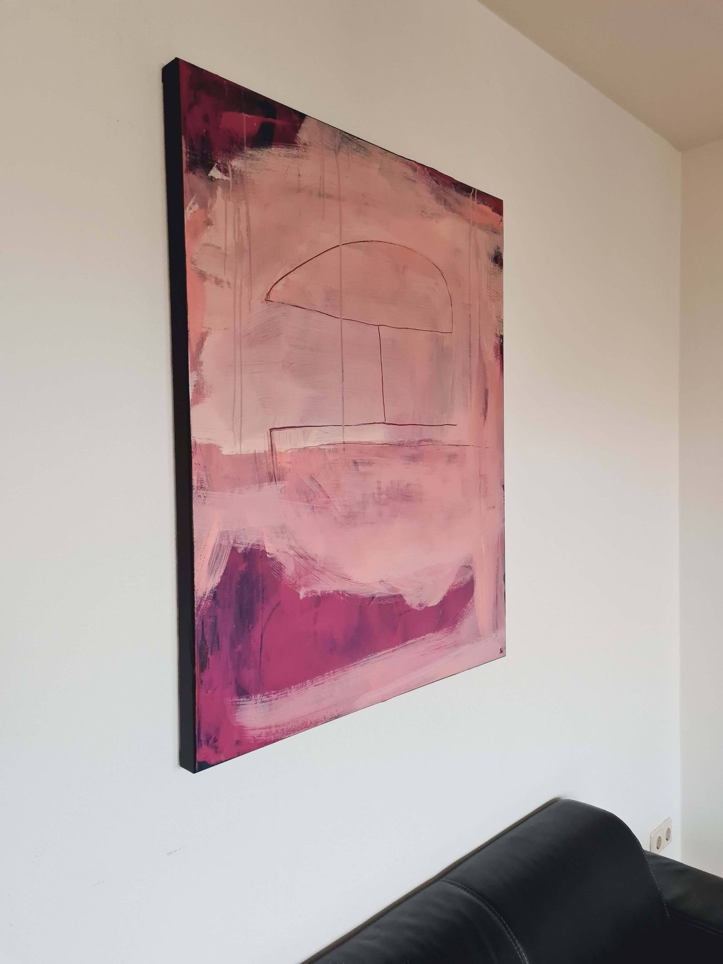 Abstraktes Bild in Pink - Moderne Kunst für Ihre Wohnräume Abstrakte Bilder & moderne Auftragsmalerei, abstrakte große bilder online kaufen, Auftrags Malere