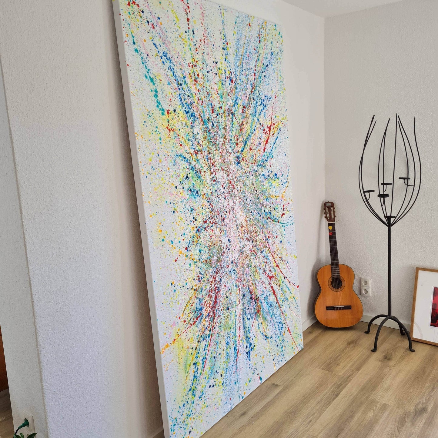 VORHANDEN / abstraktes gesprenkeltes acrylbild modern abstract art 220 x 130 cm Abstrakte Bilder & moderne Auftragsmalerei, abstrakte große bilder online kaufen, Auftrags Malere