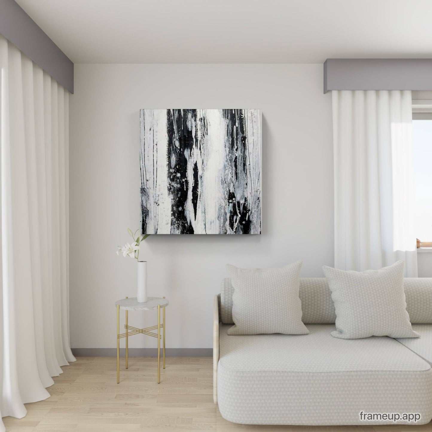 Regentropfen / 100 x 80 cm / s/w, Regentropfen / 100 x 100 cm / s/w, Regentropfen / 120 x 120 cm / s/w abstrakte acrylbilder auf leinwand