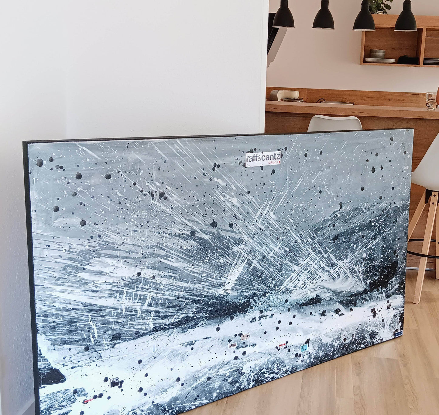 Kunst für Unternehmen / 100 x 100 cm / s/w, Kunst für Unternehmen / 190 x 110 cm / s/w, Kunst für Unternehmen / 100 x 160 cm / s/w abstrakte acrylbilder auf leinwand
