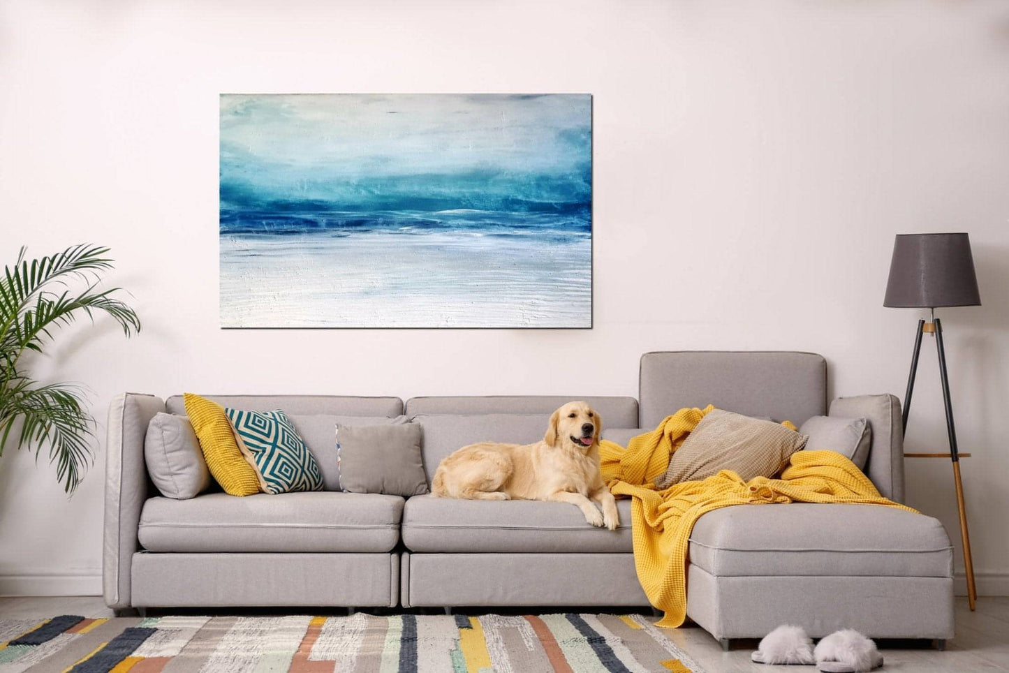 Spaziergänge / 160 x 100 cm / blau abstrakte acrylbilder auf leinwand