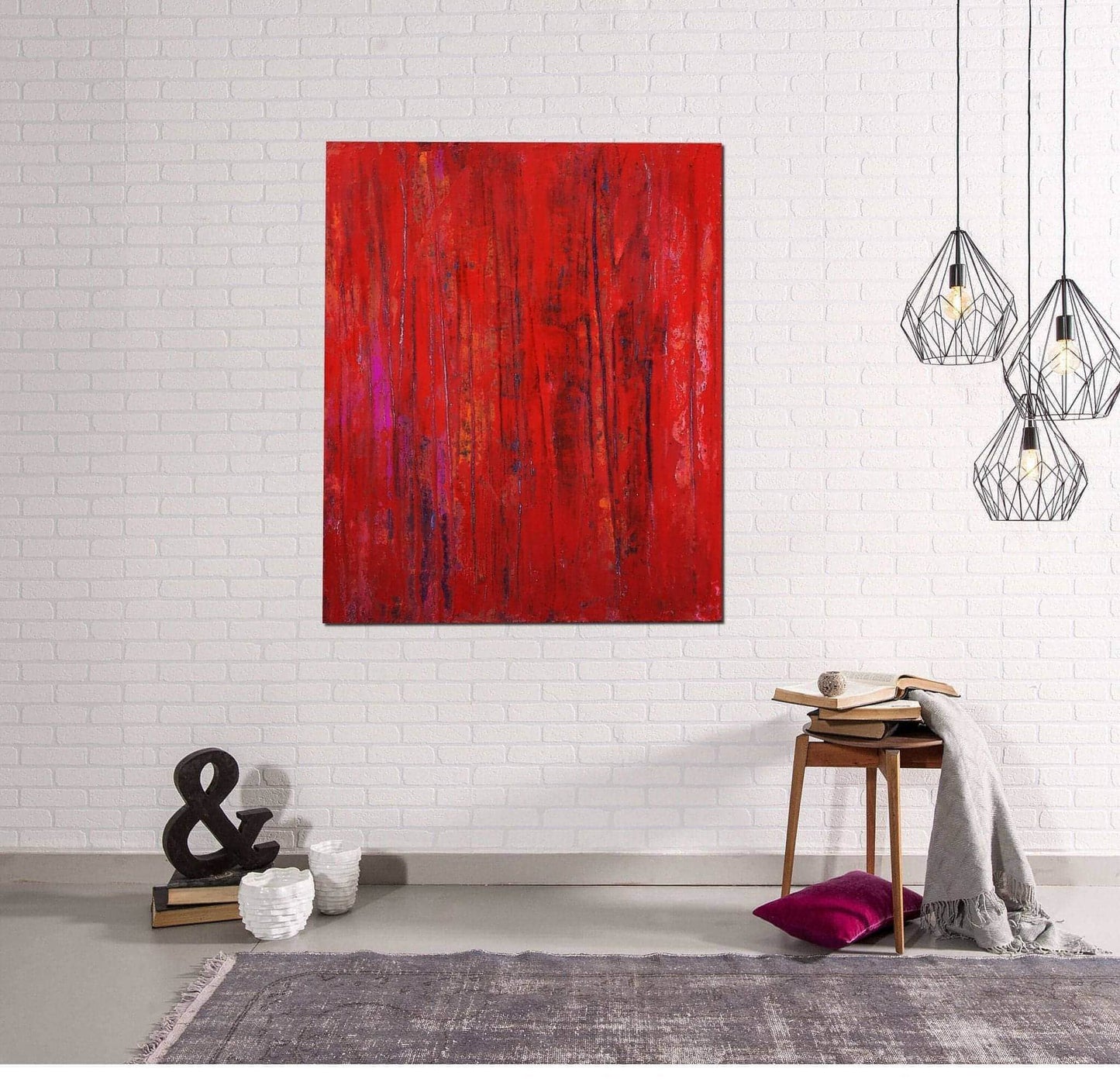 Durchblick / 100 x 80 cm / rot, Durchblick / 120 x 120 cm / rot, Durchblick / 160 x 160 cm / rot abstrakte acrylbilder auf leinwand
