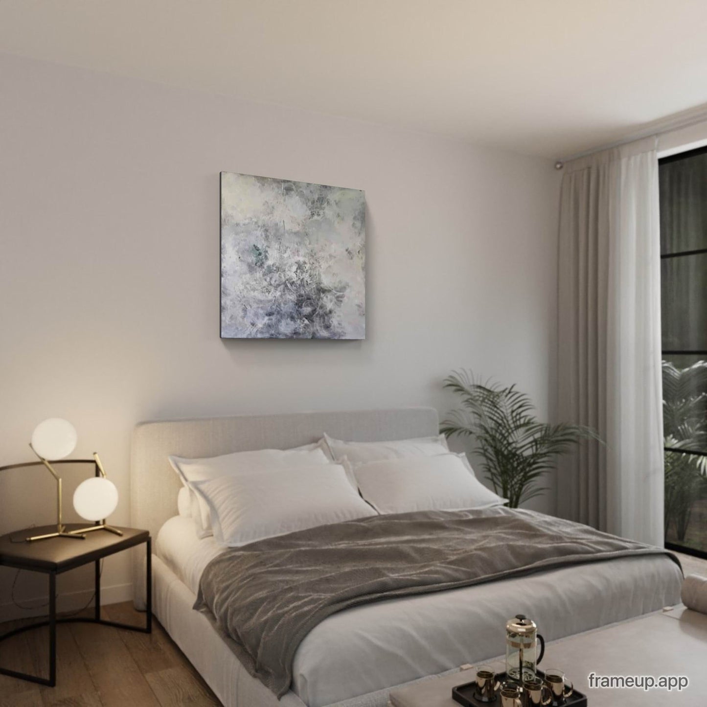 120 x 120 cm / Wolkenhaft / weiss, 140 x 140 cm / Wolkenhaft / weiss, 160 x 160 cm / Wolkenhaft / weiss, 180 x 180 cm / Wolkenhaft / weiss abstrakte acrylbilder auf leinwand