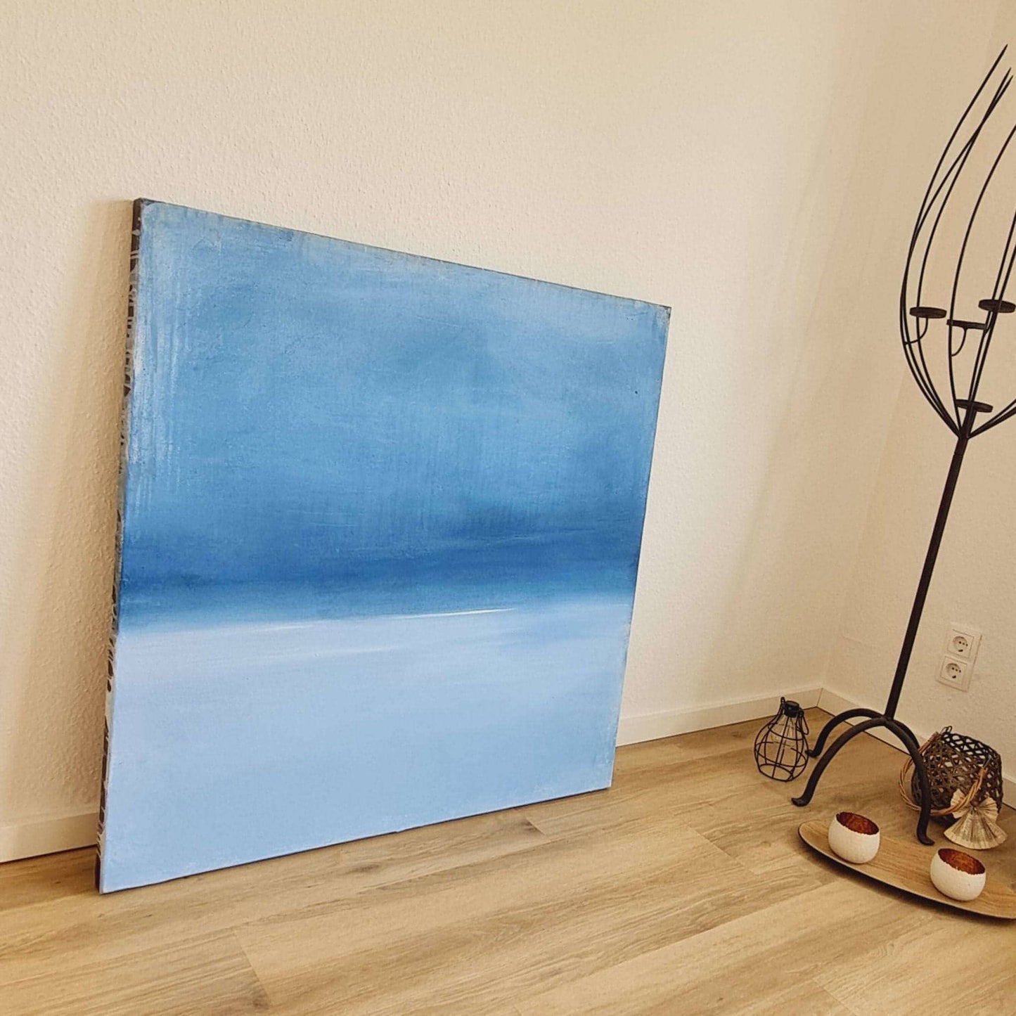 Inne halten / 100 x 100 cm / blau, Inne halten / 100 x 120 cm / blau, Inne halten / 120 x 120 cm / blau, Inne halten / 200 x 120 cm / blau, Inne halten / 160 x 160 cm / blau abstrakte acrylbilder auf leinwand