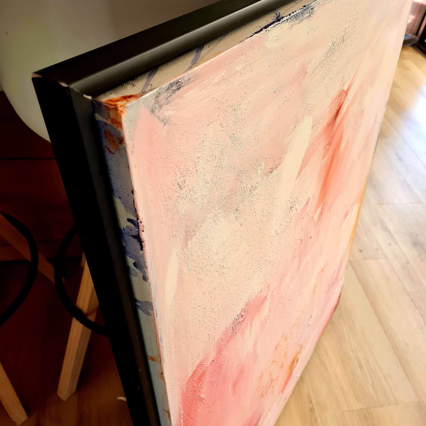 Individuelles Kunstwerk - Sanftes Rosa-Weißes Bild auf Bestellung Abstrakte Bilder & moderne Auftragsmalerei, abstrakte große bilder online kaufen, Auftrags Malere