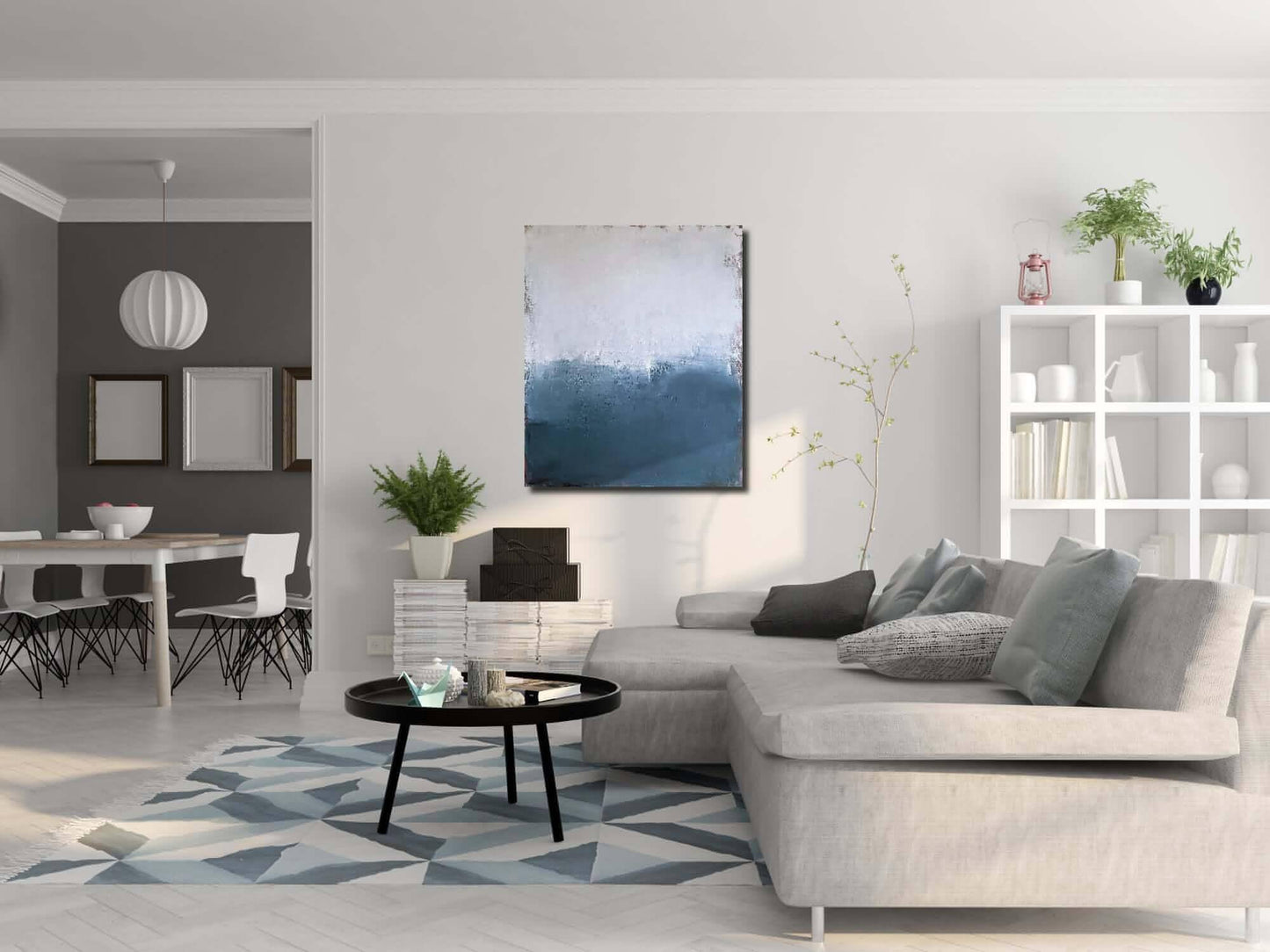 Ein Ausweg findet sich immer / 100 x 120 cm / blau abstrakte acrylbilder auf leinwand