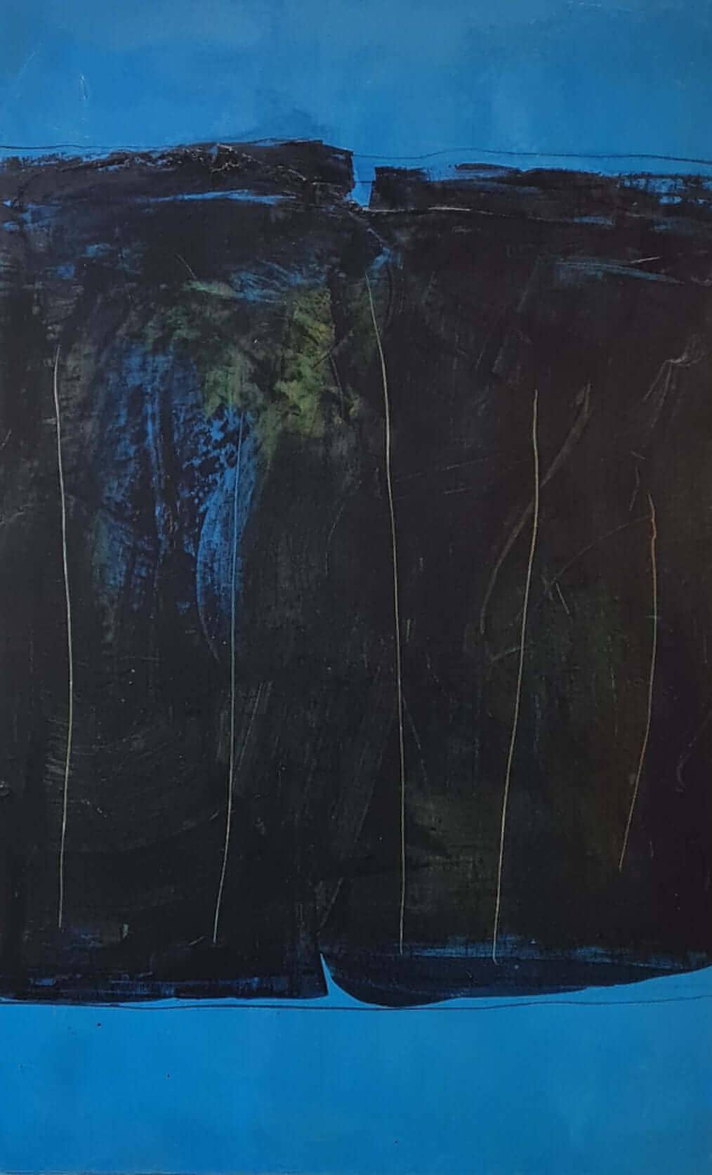 vorhandenes Unikat: Der Berg ruft / 160 x 100 cm / blau abstrakte acrylbilder auf leinwand