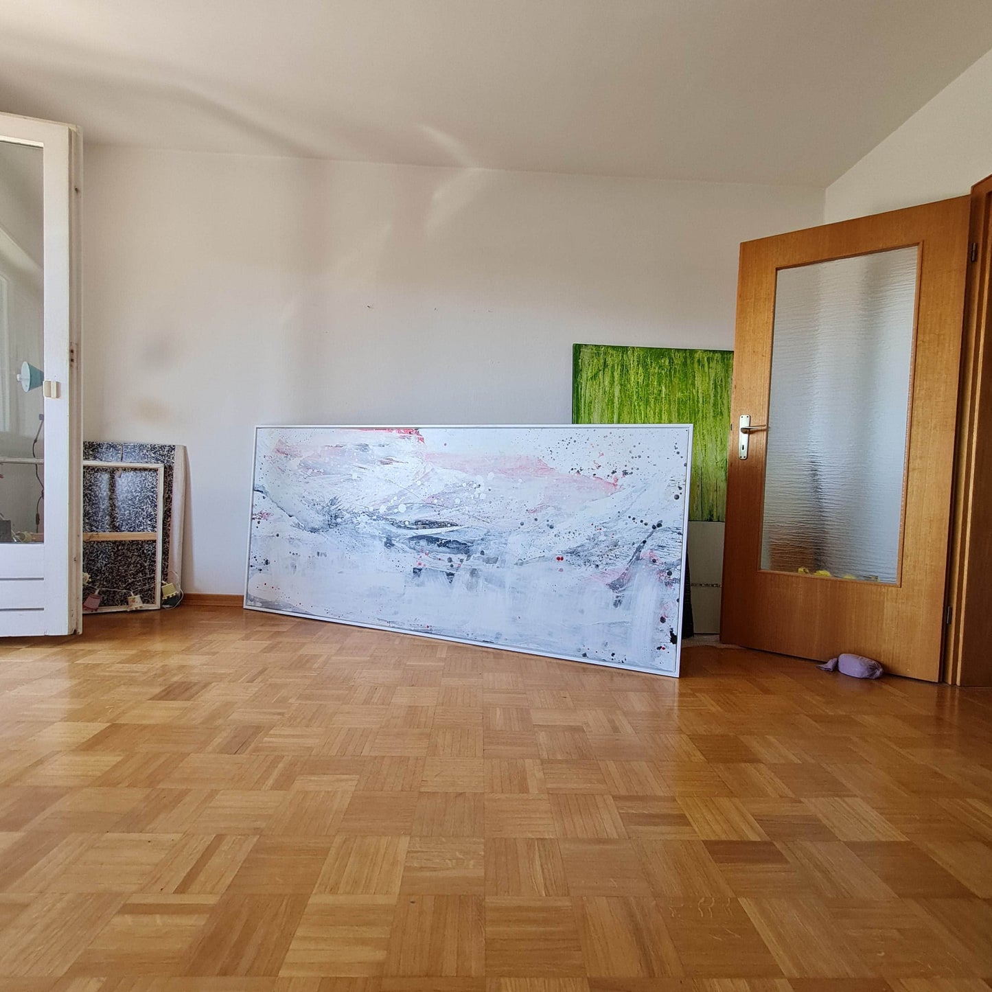 VORHANDEN / weisses bild inkl. Schattenfugenrahmen - modern art Abstrakte Bilder & moderne Auftragsmalerei, abstrakte große bilder online kaufen, Auftrags Malere