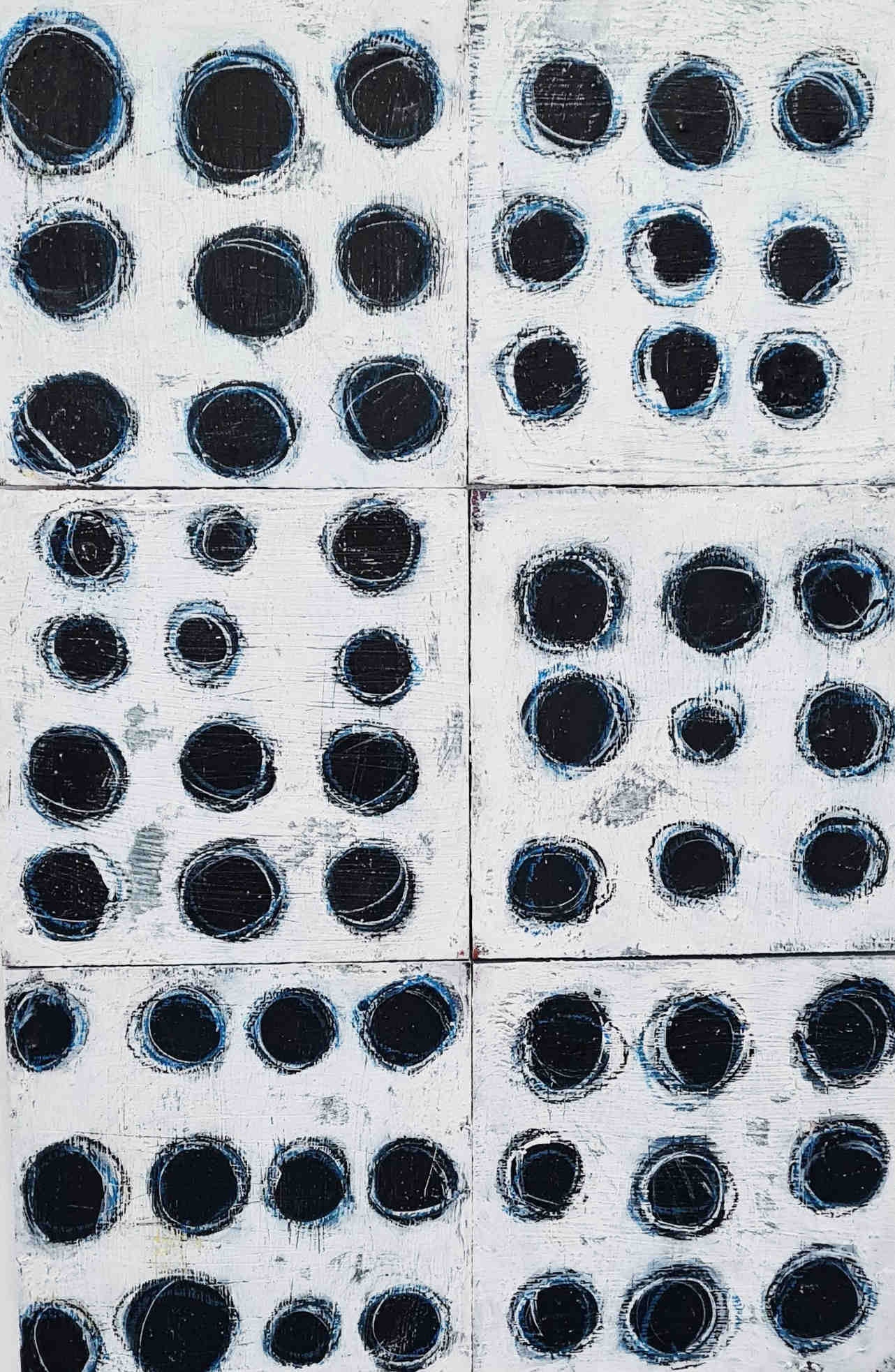 Verschiedene Charaktere / 90 x 60 cm / schwarz weiß, Verschiedene Charaktere / 90 x 60 cm plus schwarzen oder weißen Schattenfugenrahmen / schwarz weiß abstrakte acrylbilder auf leinwand