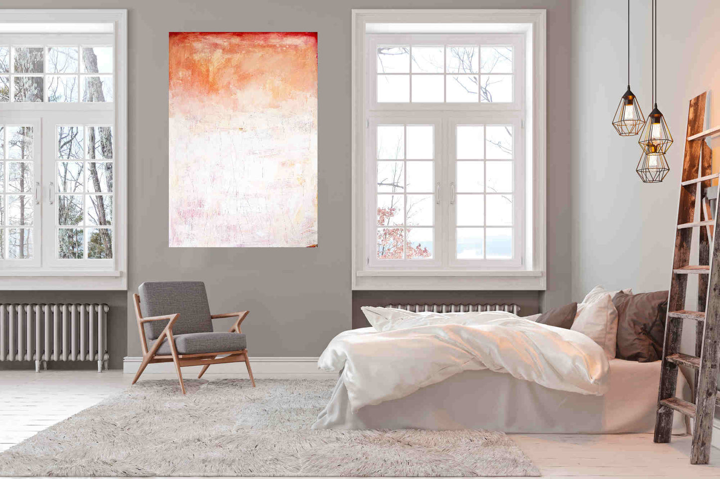 Sommerparty / weiss rosa / Abstrakt abstrakte acrylbilder auf leinwand