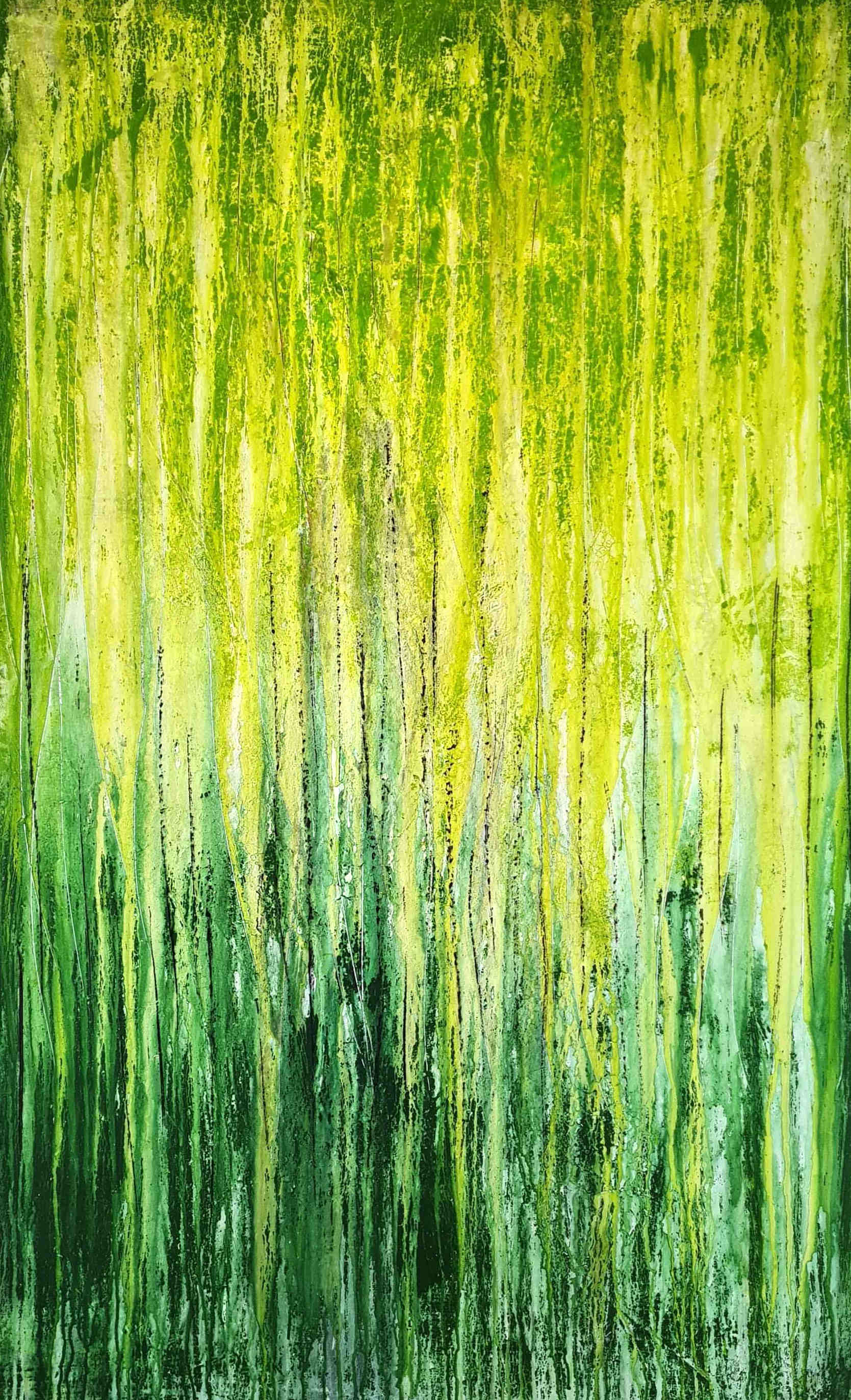 Ein Meer aus Farben: Der Zauber des Frühlings auf dem Feld Abstrakte Bilder & moderne Auftragsmalerei