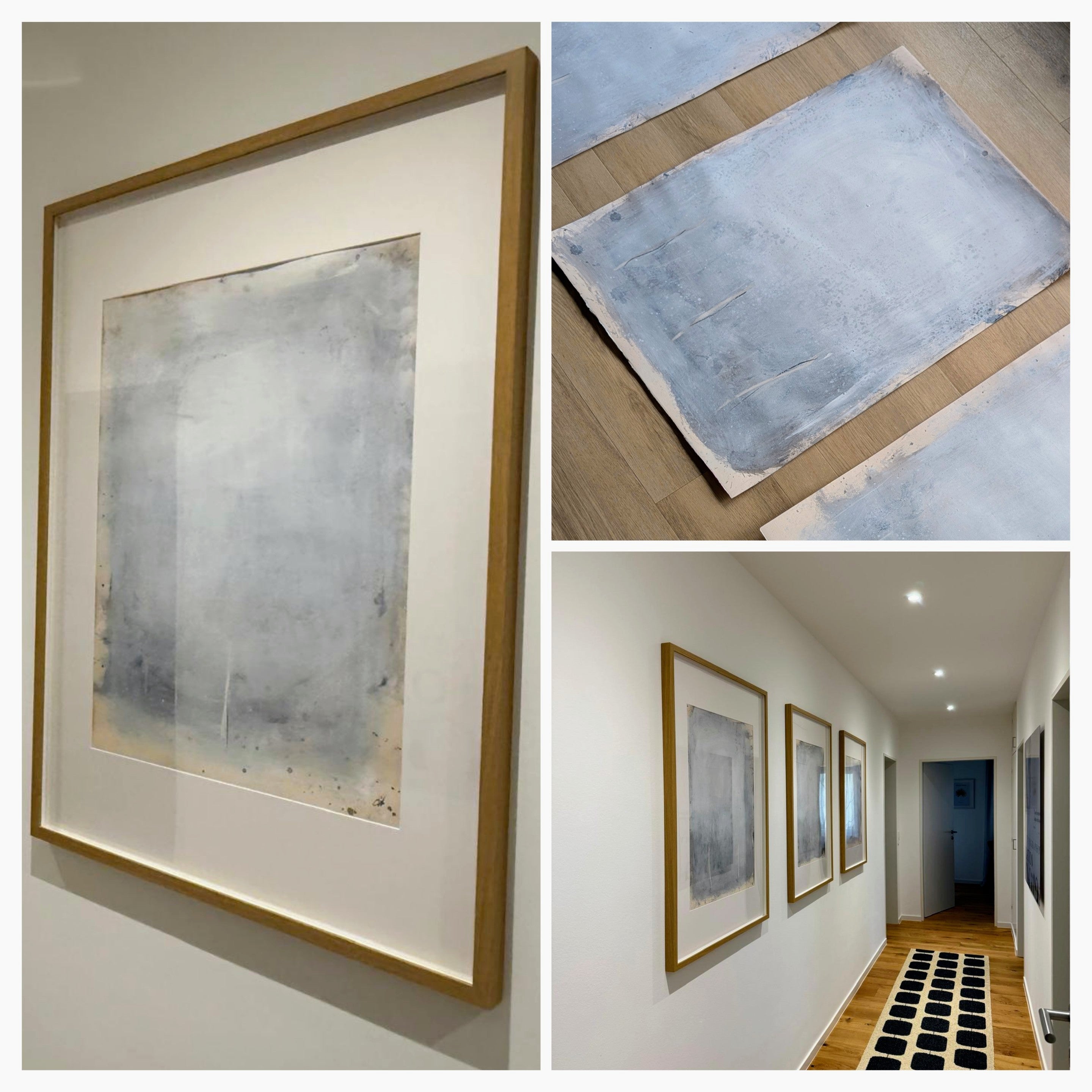 weiß graue Bilder kaufen, helle Kunstwerke Unikate 