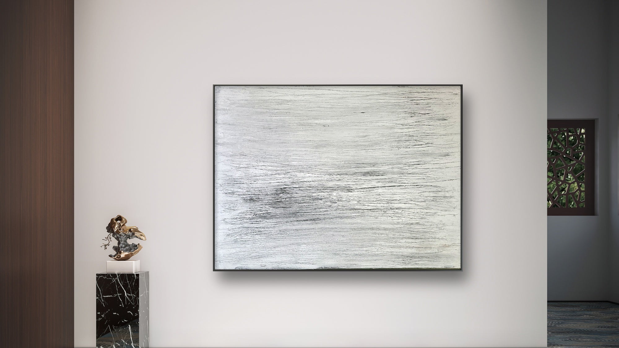 Personalisierte Auftragskunst und Gemälde: abstraktes-weisses-grosses-kunstwerk – Kategorie: Originalgemälde – Hersteller: 