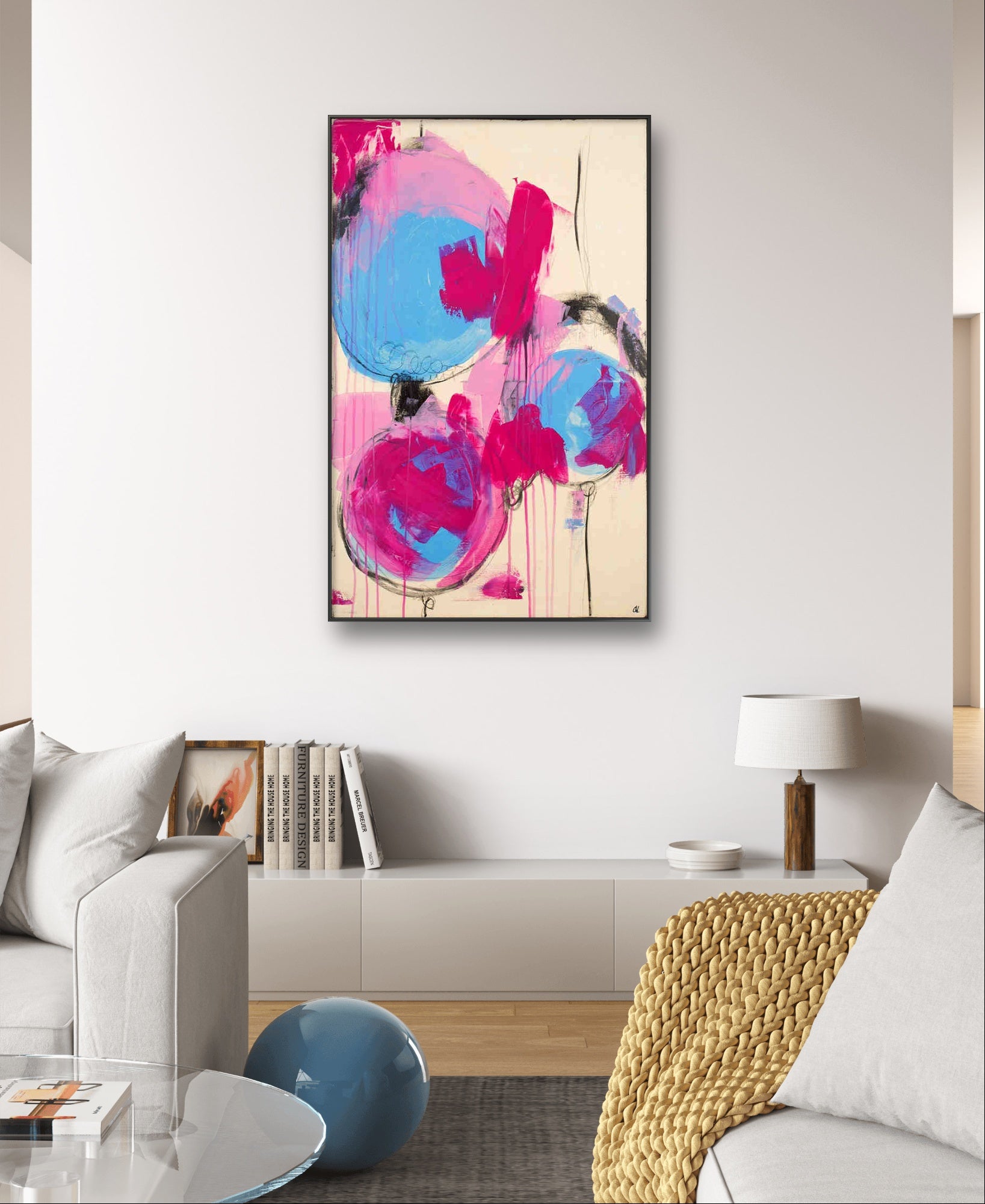 Personalisierte Auftragskunst und Gemälde: abstraktes-bild-pink-rot – Kategorie: Originalgemälde – Hersteller: 