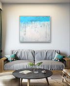 Personalisierte Auftragskunst und Gemälde: ankunft-blaues-weisses-bild-kratztechnik – Kategorie: Originalgemälde – Hersteller: 