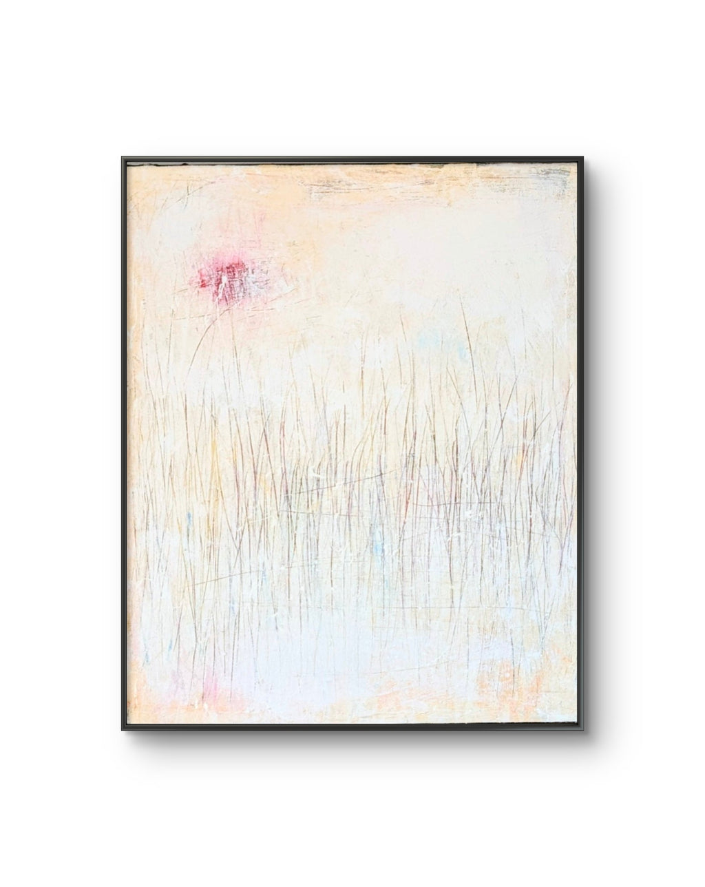 Abstraktes Gemälde – Gedankenregen Creme