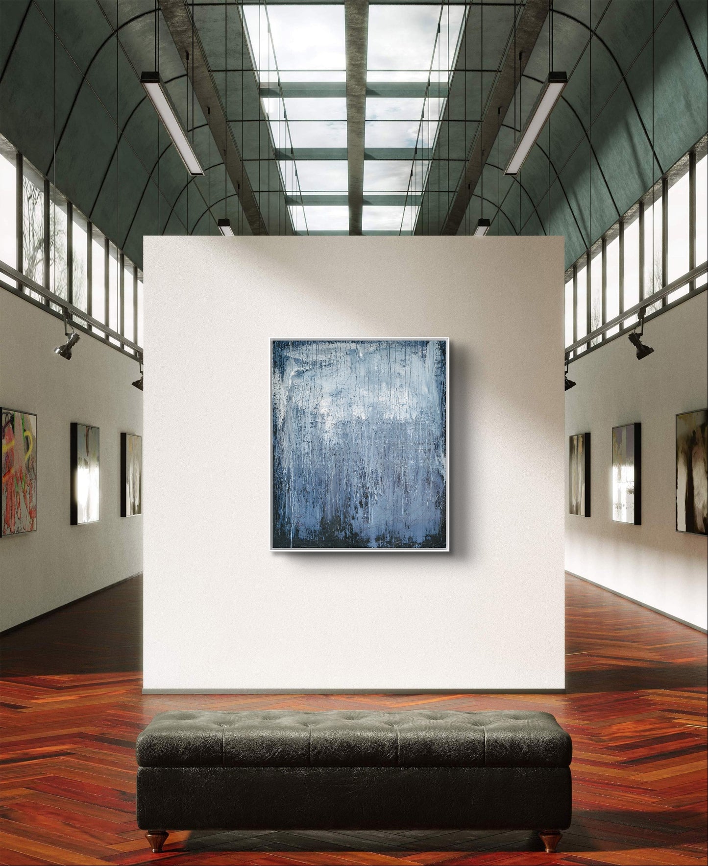 Blaues Bild - NEU IM JUNI - Motivation 120 x 100 cm - vorhandenes Unikat,abstrakte große Leinwandbilder abstrakte Bilder kaufen ,