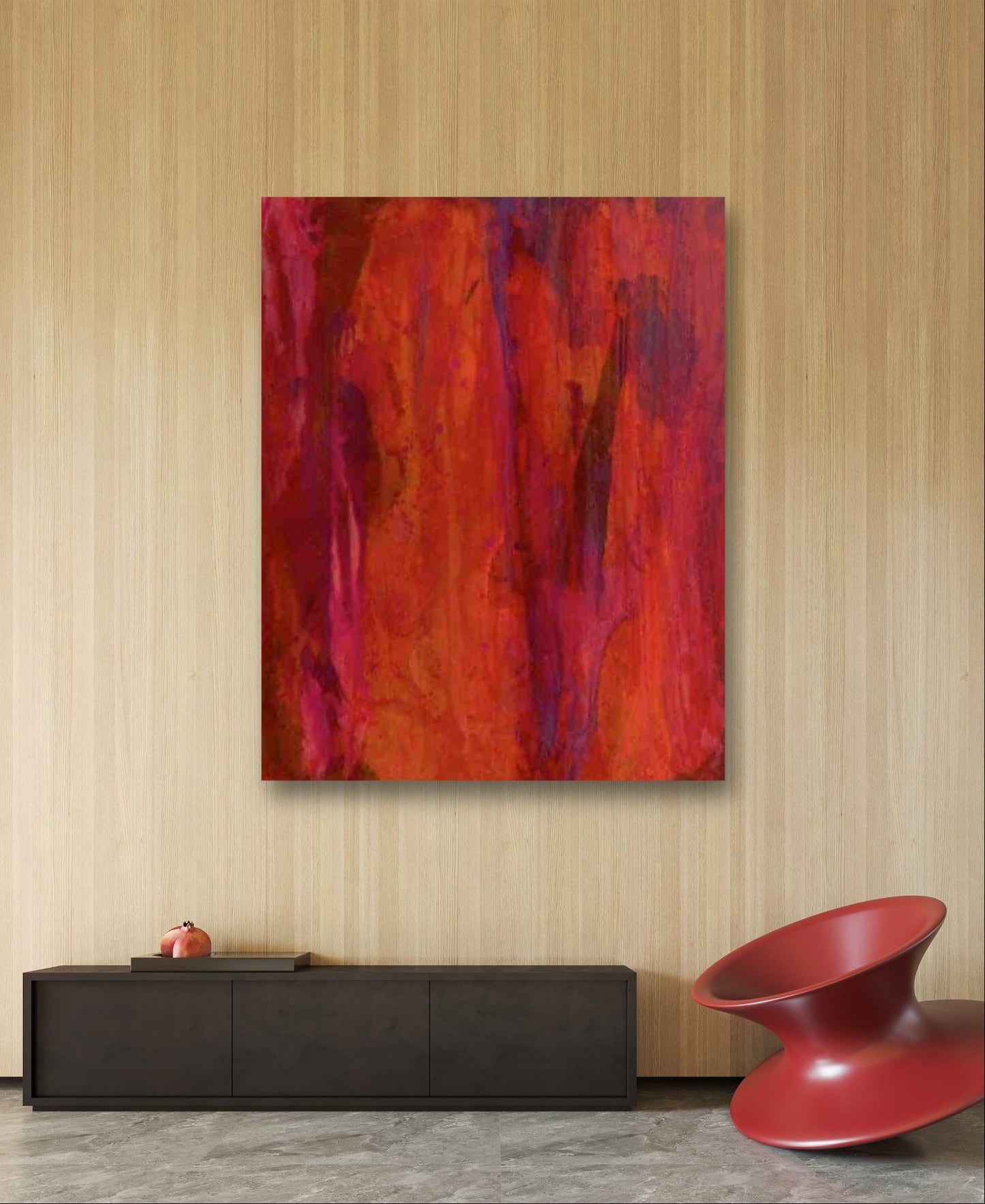 Auftragskunst, abstrakte Bilder, Abstraktes rotes Gemälde in Rot: Gebündelte Energie als kraftvolles Kunstwerk,rote-abstrakte-bilder-auftragskunst, abstrakte Bilder kaufen ,