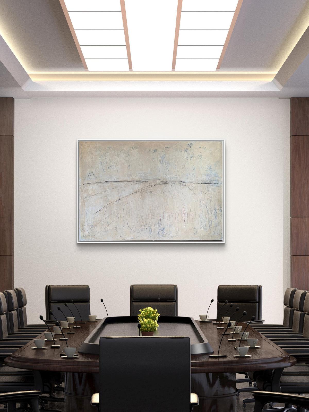 Findung neuer Wege ✦ Bild in Beige Großformat – Kuratiert von Singulart 200x135cm