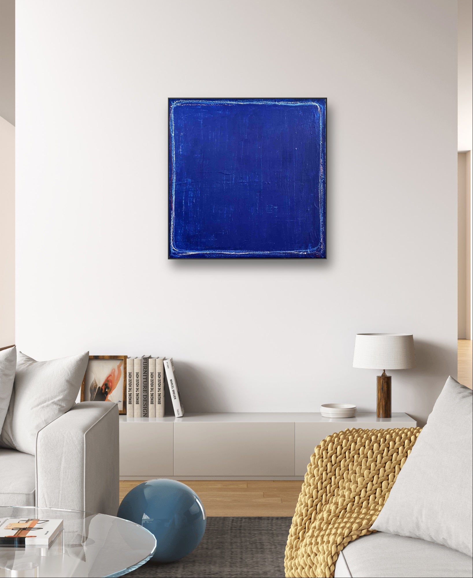 Personalisierte Auftragskunst und Gemälde: blaue-bilder-minimalistisch – Kategorie: Originalgemälde – Hersteller: