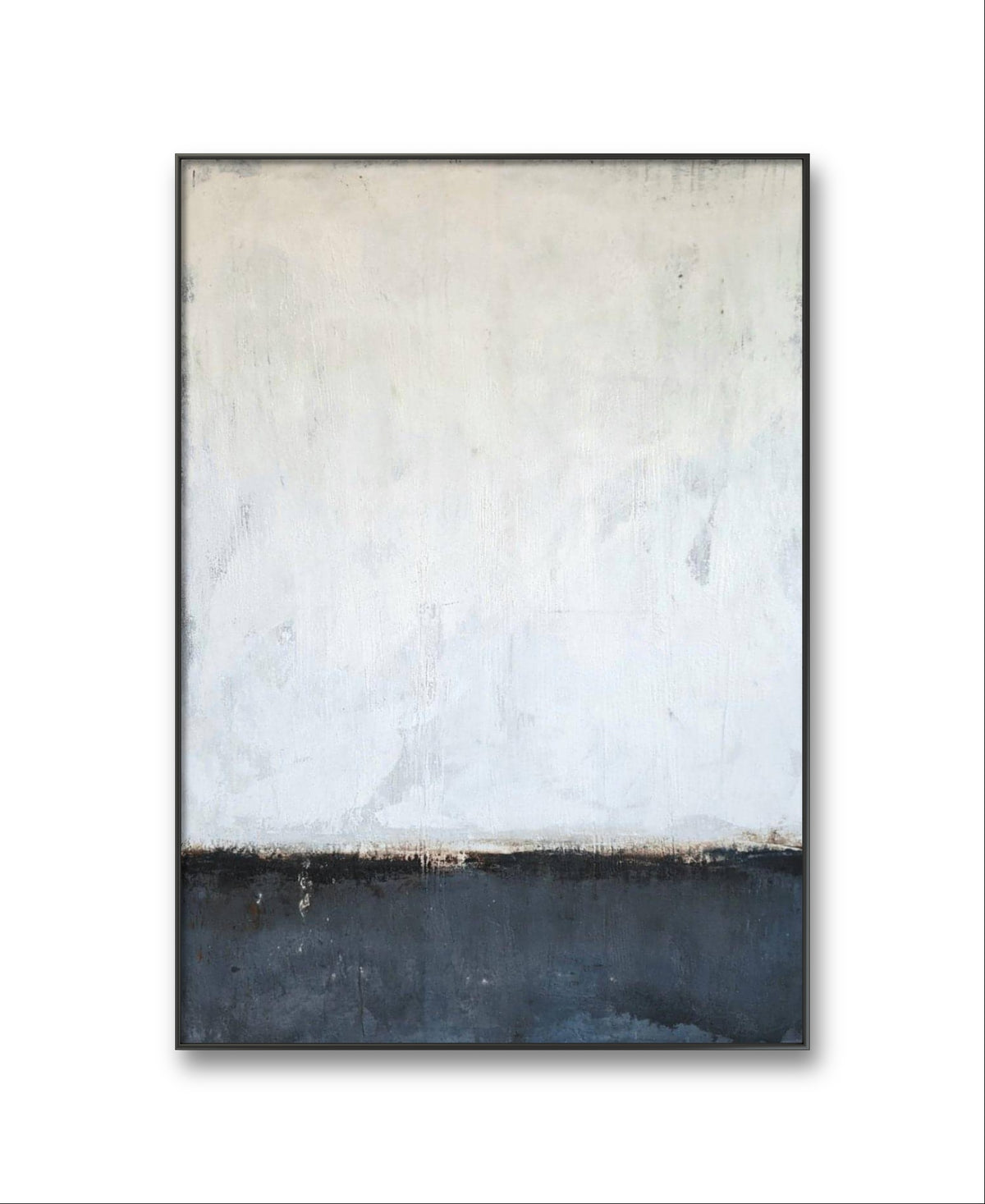 Erdenland – modernes Leinwandbild, Detailansicht Motiv 1.0. Ein Kunstwerk, was die Elemente der Erde auf beeindruckende Weise darstellt. Der obere Bereich in Weiß symbolisiert klar