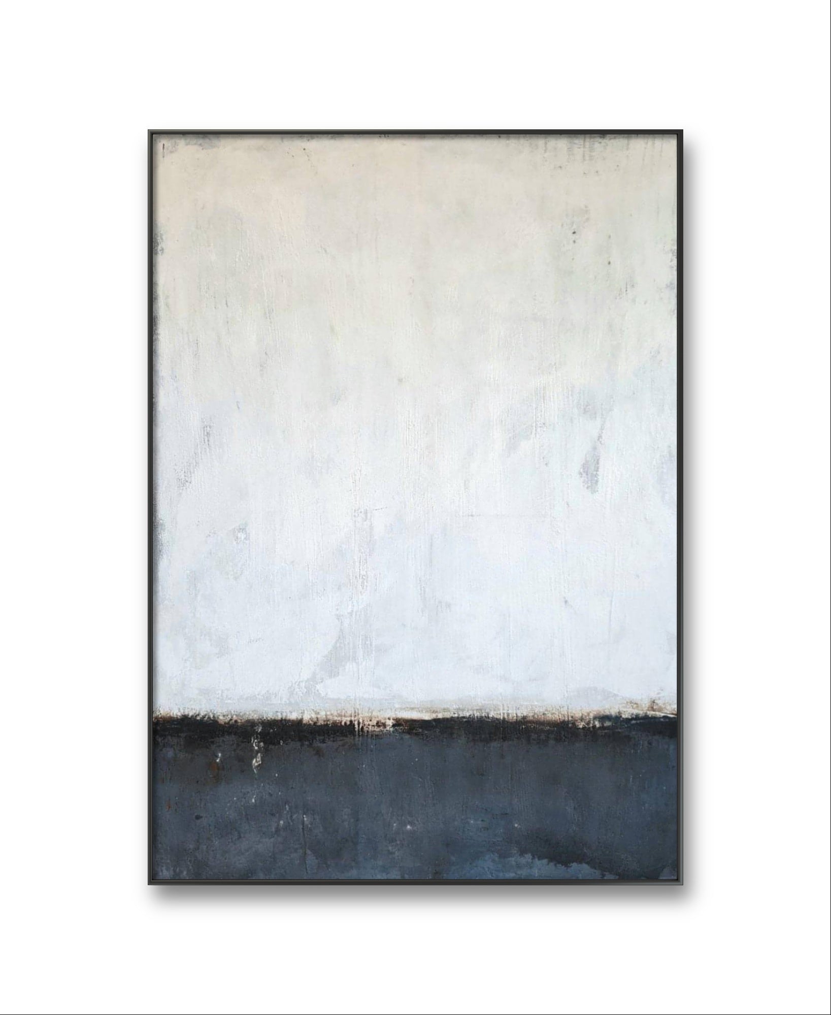 Erdenland – modernes Leinwandbild, Detailansicht Motiv 1.0. Ein Kunstwerk, was die Elemente der Erde auf beeindruckende Weise darstellt. Der obere Bereich in Weiß symbolisiert klar