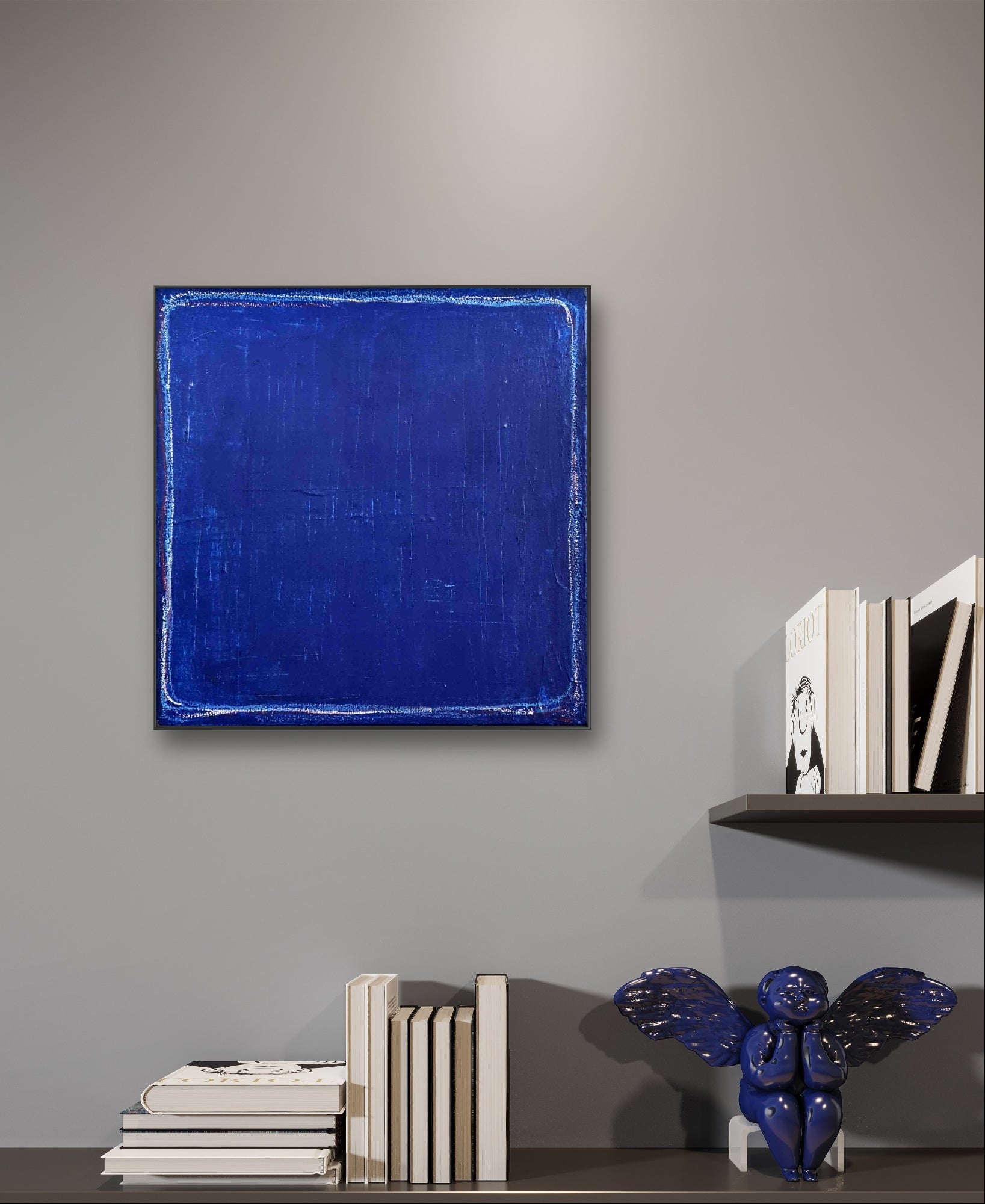 Auftragskunst, abstrakte Bilder, Blaues Bild 60 x 60 cm / Elbtunnel,blaue-bilder-minimalistisch, abstrakte Bilder kaufen ,