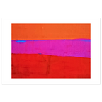 Abstraktes rotes limitiertes Poster "Lieblingszeit“ – Zeitgenössische Kunst in Wohnraumansicht