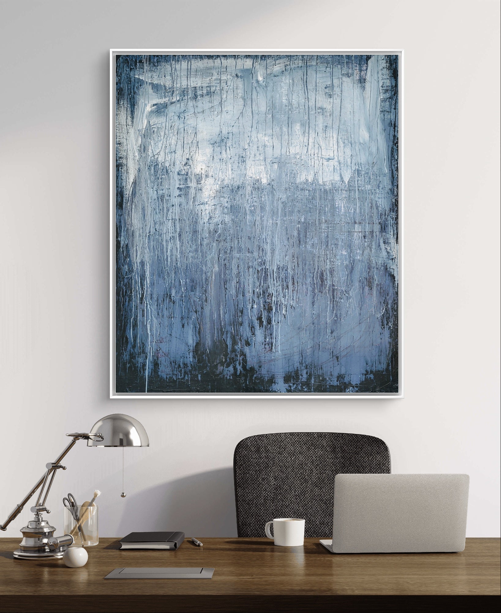 Blaues Bild - NEU IM JUNI - Motivation 120 x 100 cm - vorhandenes Unikat,abstrakte große Leinwandbilder abstrakte Bilder kaufen ,