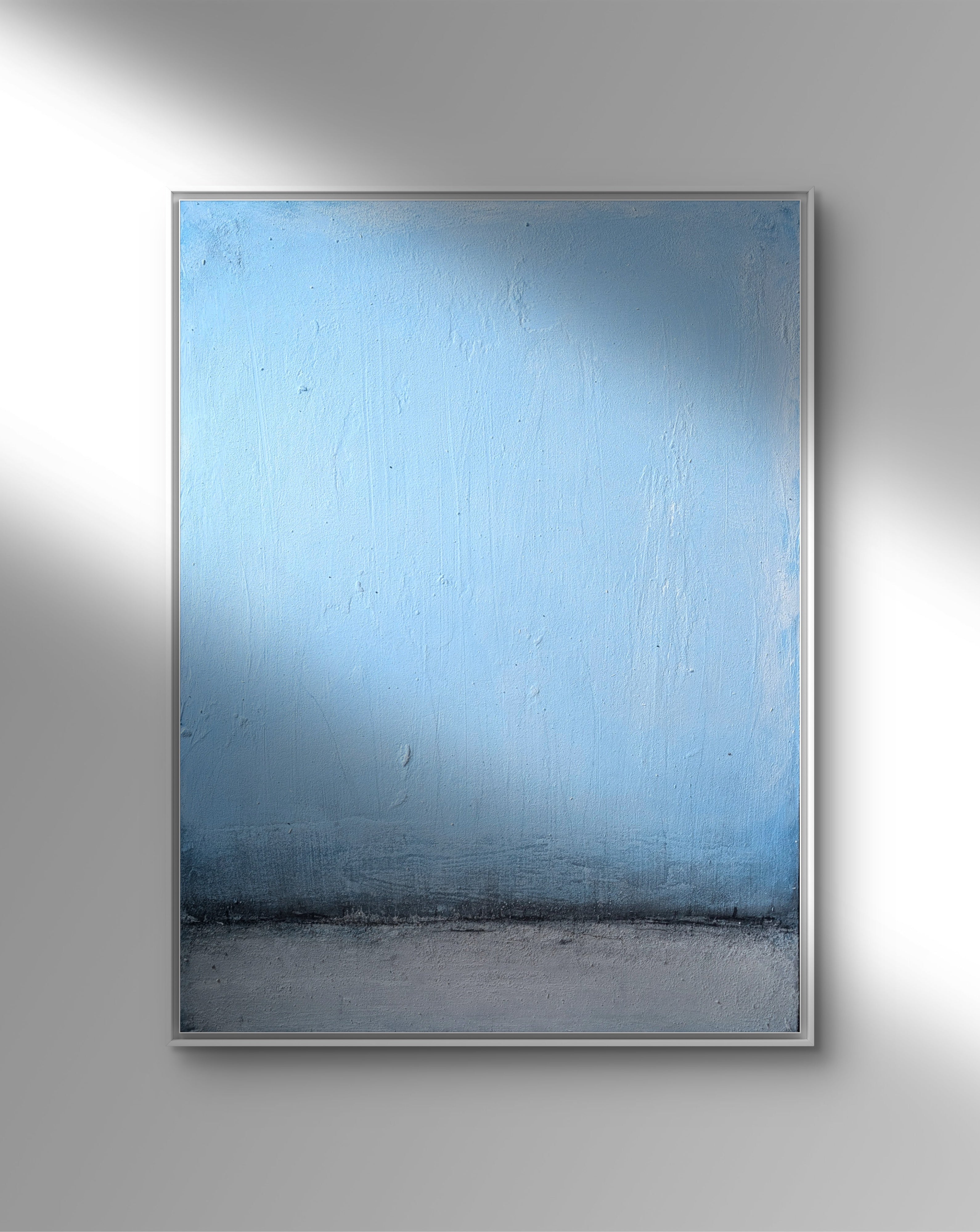 Neu!!!! laues abstraktes Gemälde – Nordtag