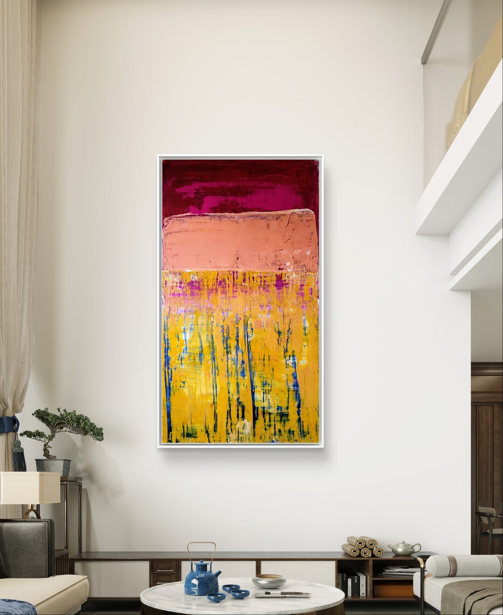 Personalisierte Auftragskunst und Gemälde: gelbes-rotes-bild – Kategorie: Originalgemälde – Hersteller: 