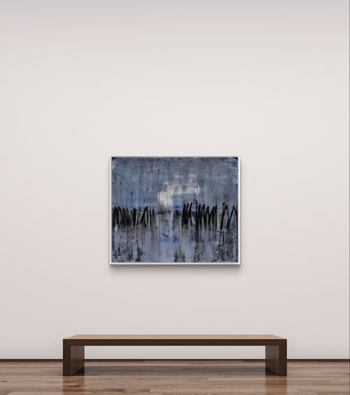 Abstraktes Gemälde – Indianerdorf – Abstrakte Wandkunst über Sofa