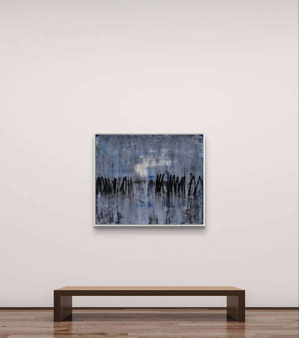 Abstraktes Gemälde – Indianerdorf – Abstrakte Wandkunst über Sofa