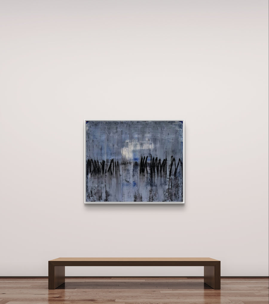 Abstraktes Gemälde – Indianerdorf – Abstrakte Wandkunst über Sofa