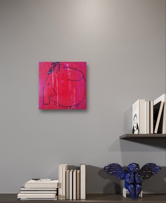 Ein abstraktes Kunstwerk auf Holzkörper - "Elefantenwitze",abstrakte große Leinwandbilder abstrakte Bilder kaufen ,