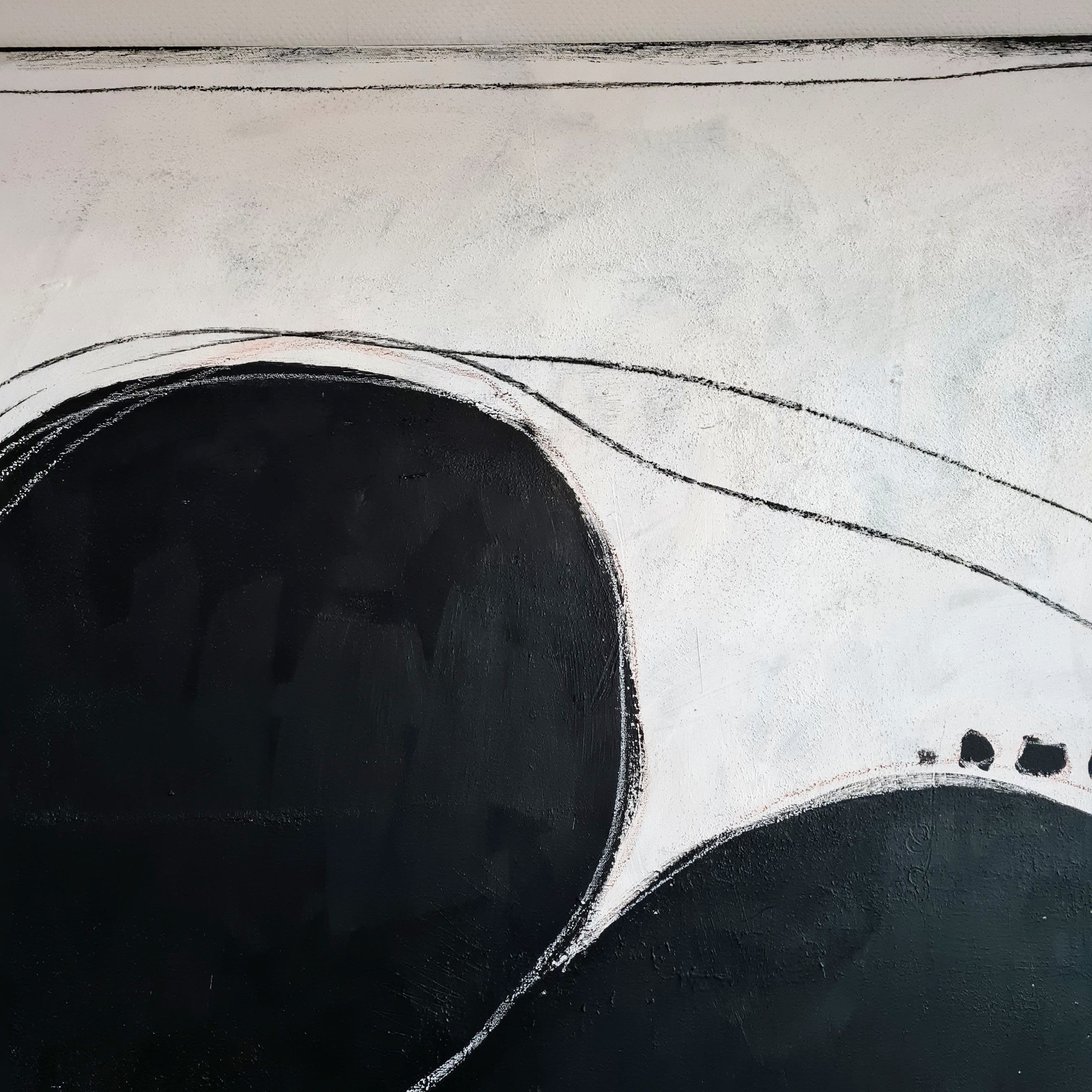 Personalisierte Auftragskunst und Gemälde: grosses-schwarzweiss-bild-mit-kreisen – Kategorie: Originalgemälde – Hersteller: 