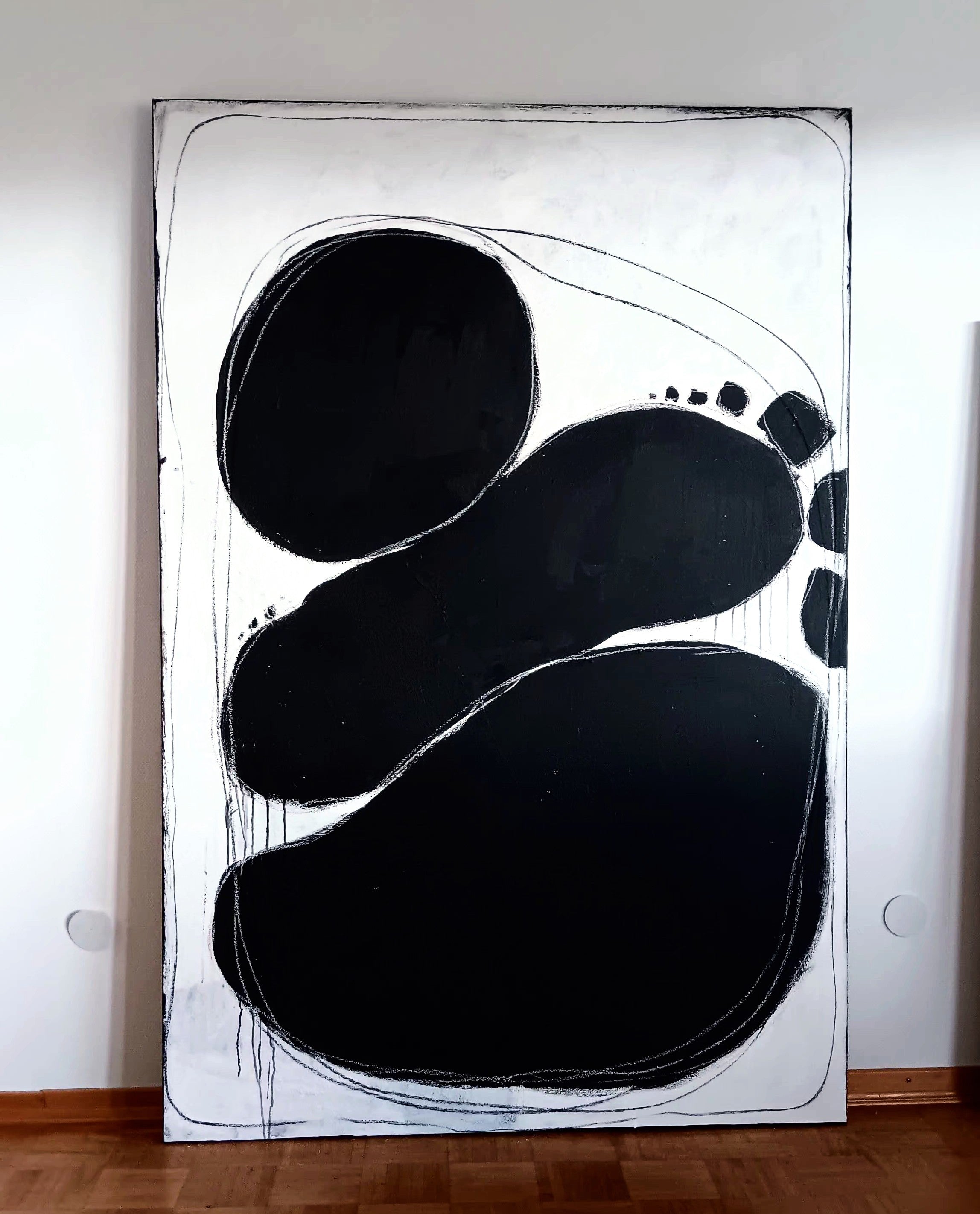 Personalisierte Auftragskunst und Gemälde: grosses-schwarzweiss-bild-mit-kreisen – Kategorie: Originalgemälde – Hersteller: 