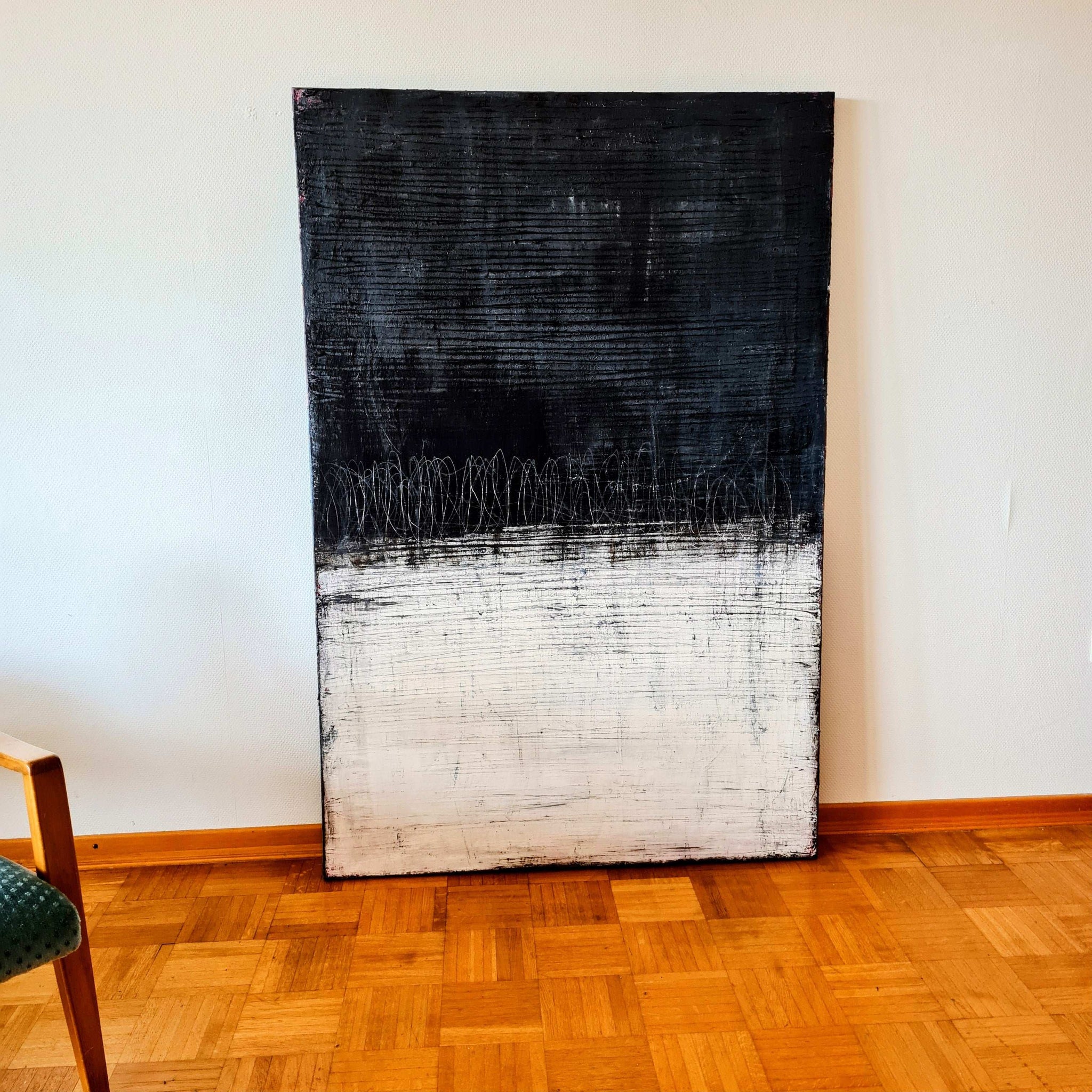 Schnelllebigkeit - schwarzweißes Bild – sofort versandbereites Leinwandbild in nan, großes Kunstwerk für moderne Wohnräume