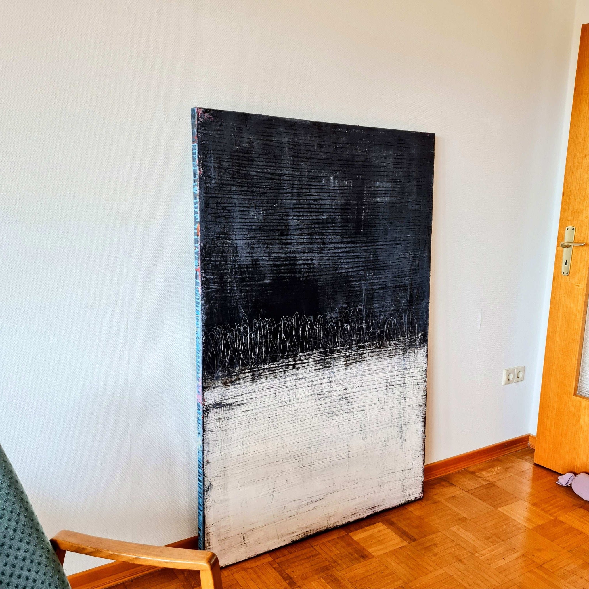 Schnelllebigkeit - schwarzweißes Bild – sofort versandbereites Leinwandbild in nan, großes Kunstwerk für moderne Wohnräume