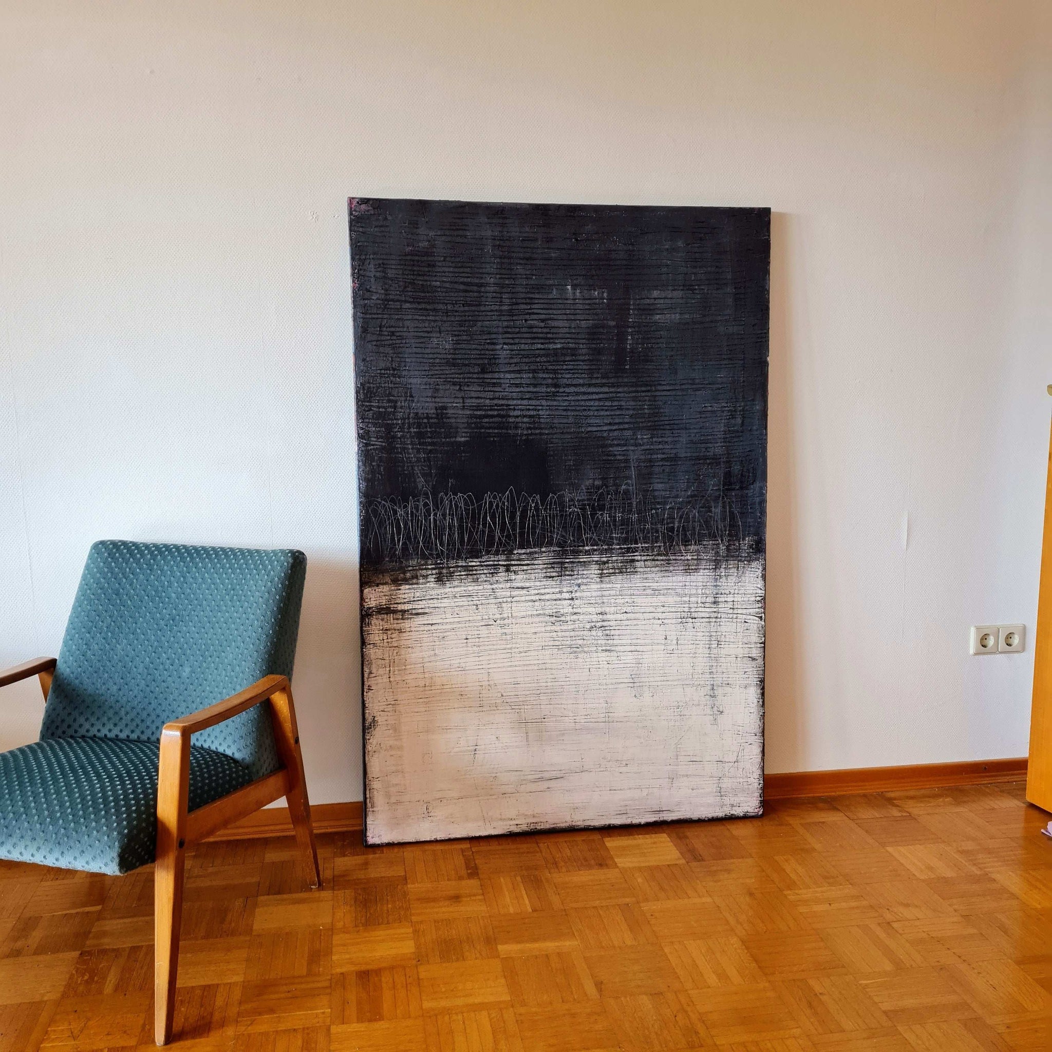 Schnelllebigkeit - schwarzweißes Bild – sofort versandbereites Leinwandbild in nan, großes Kunstwerk für moderne Wohnräume