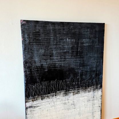 Versandfertige "Schnelllebigkeit" - Kontraste in Schwarz-Weiß - 150 x 100 cm