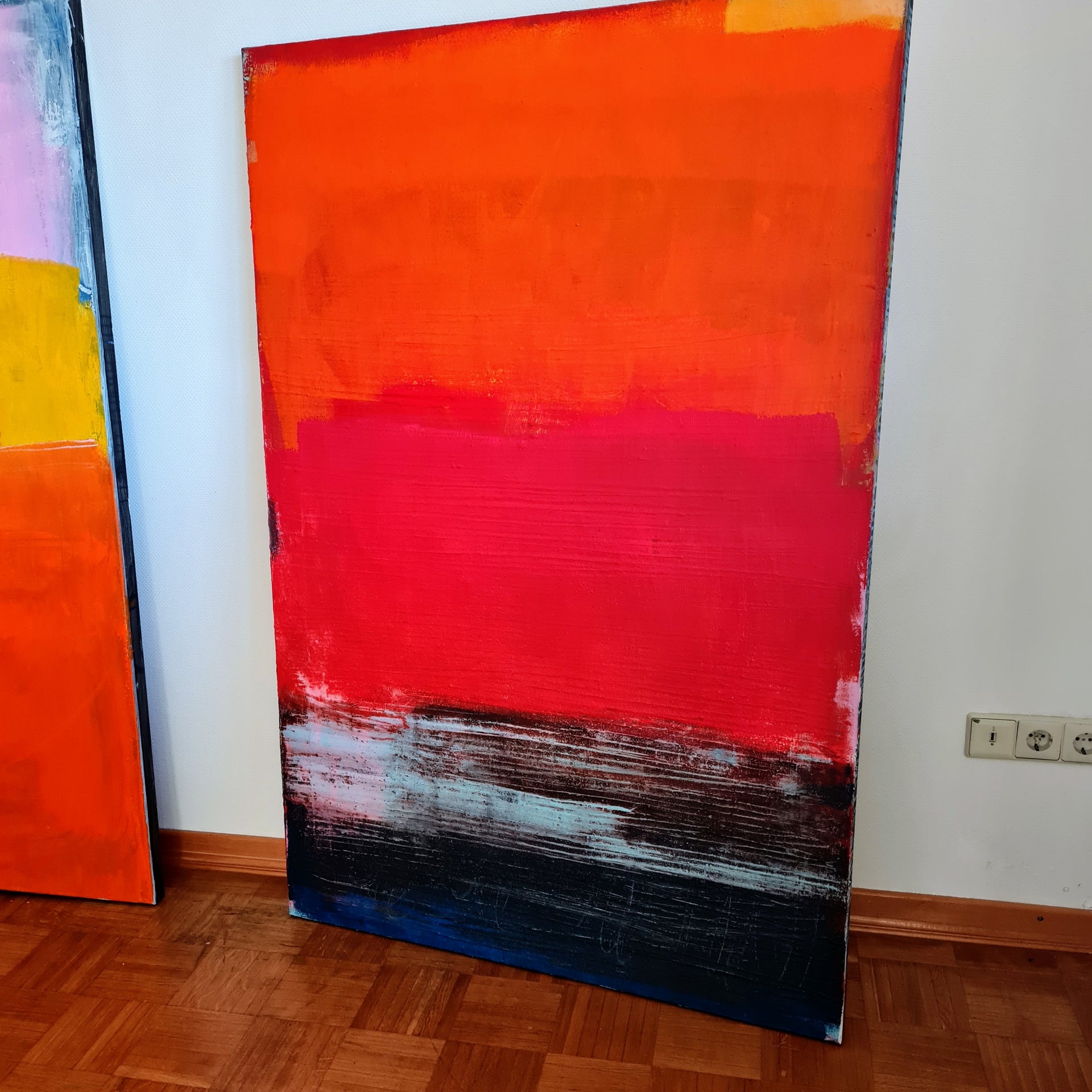 Lebensfreude in Farben, Auftragskunst, abstrakte Bilder, Kunst, Bilder auf Leinwand, orange-bilder-modern, abstrakte Bilder kaufen 