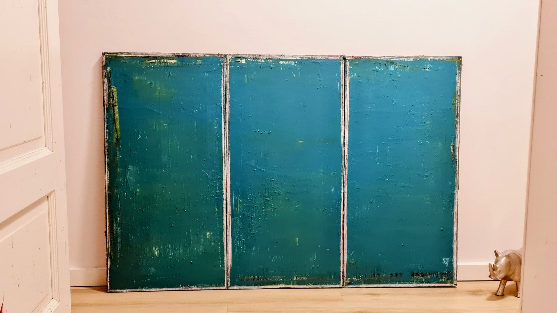 blau grünes Bild - Schubladengedanken einordnen als Auftrag - erweiterbar, Conny Wachsmann, Artist, Bilder auf Leinwand, auftragsmalerei-blaue-bilder, abstrakte Bilder kaufen 