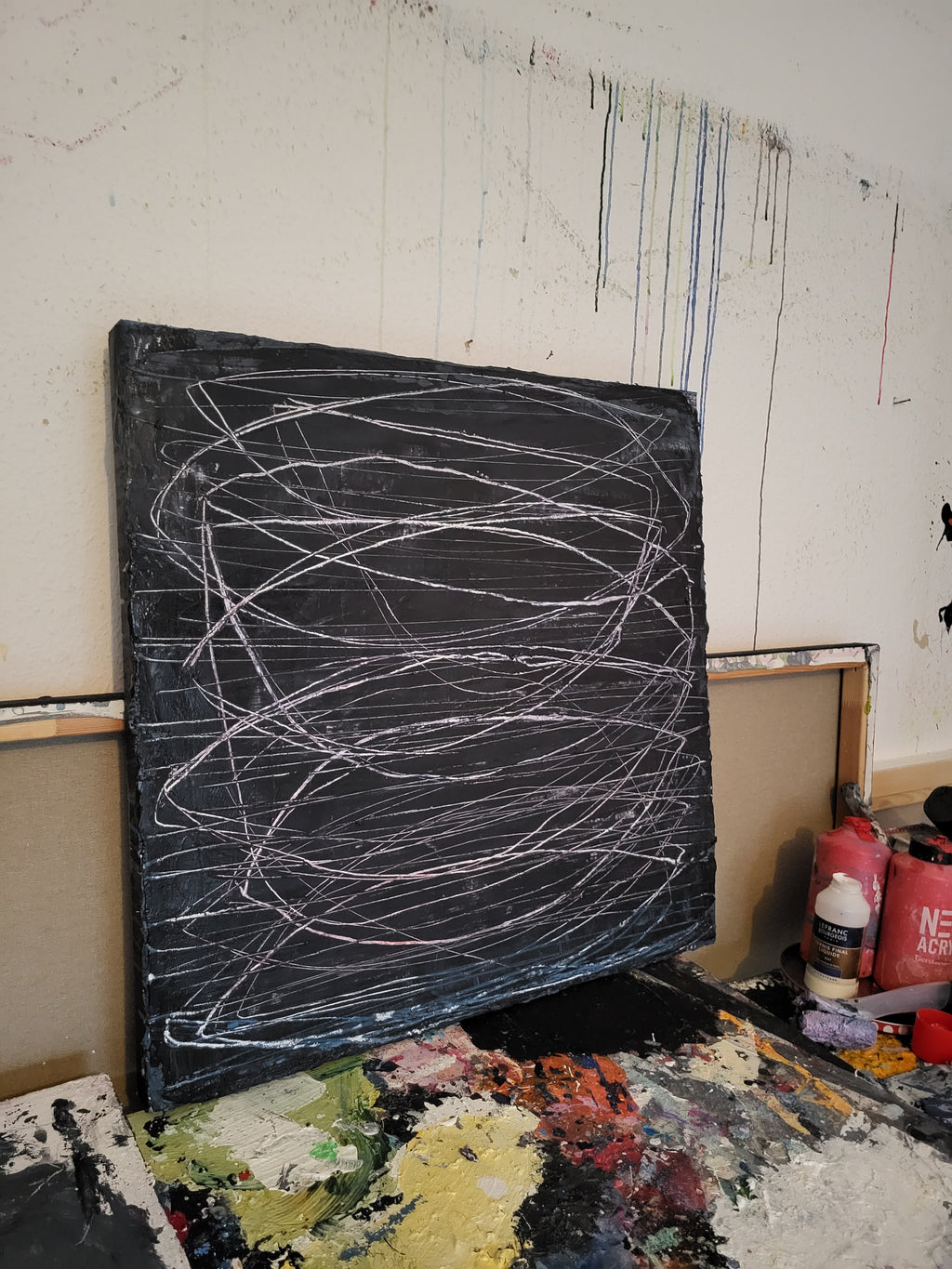 Abstraktes Gemälde – Tagesplan – Kunst für hohe Räume und große Wände