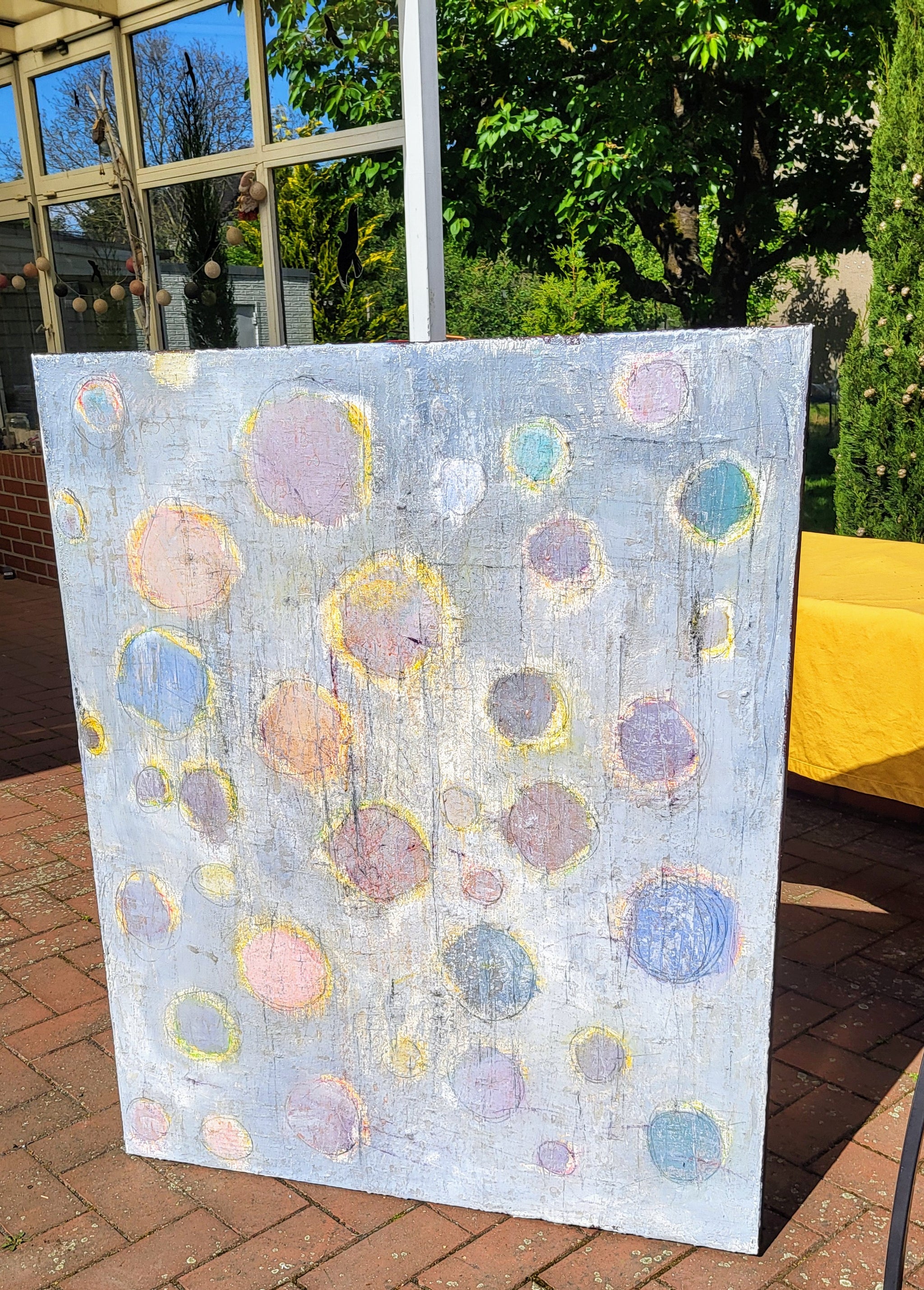 Hellblaues - Bild - Frühlingsnebel – sofort versandbereites Leinwandbild in nan, großes Kunstwerk für moderne Wohnräume