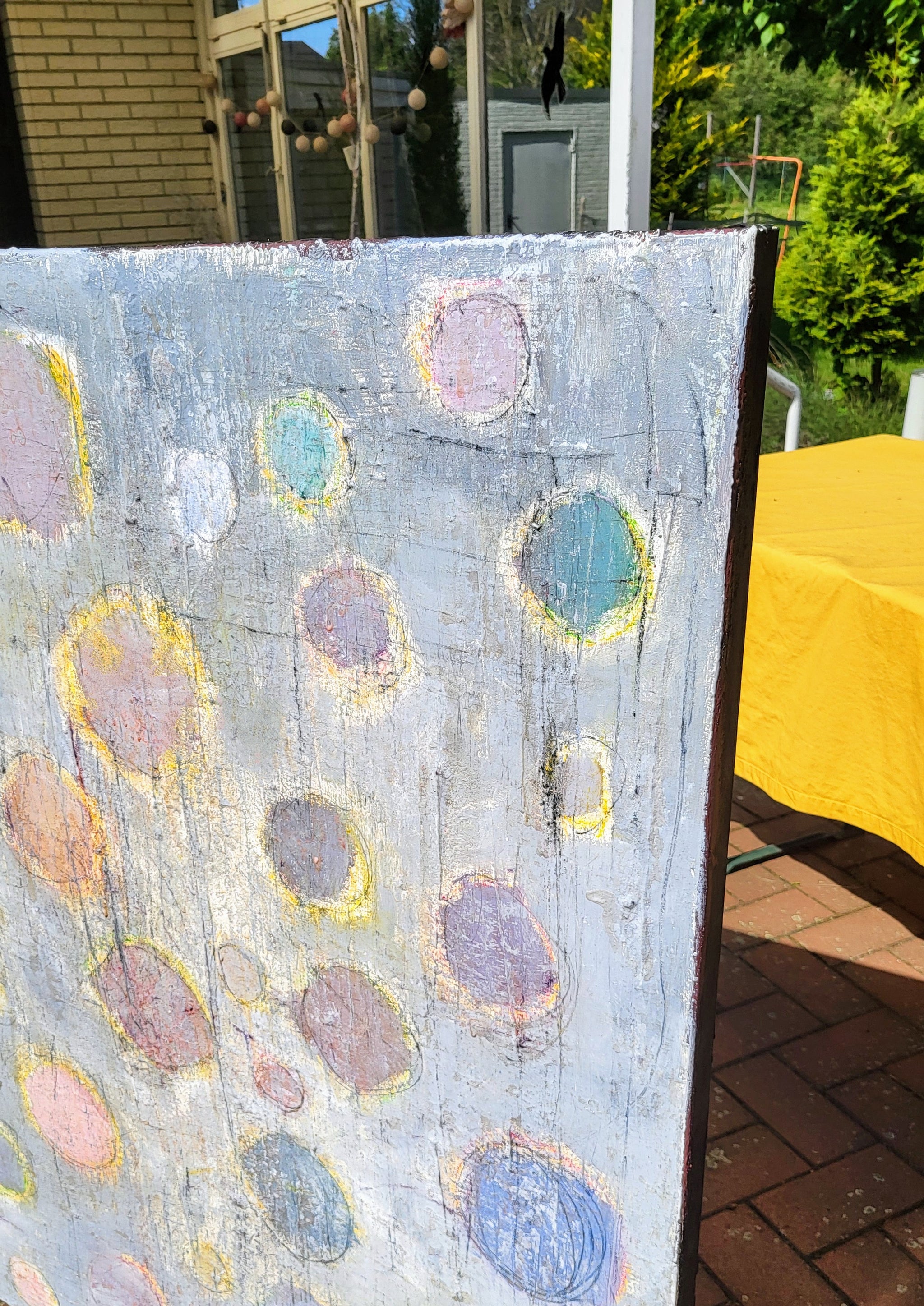 Hellblaues - Bild - Frühlingsnebel – sofort versandbereites Leinwandbild in nan, großes Kunstwerk für moderne Wohnräume